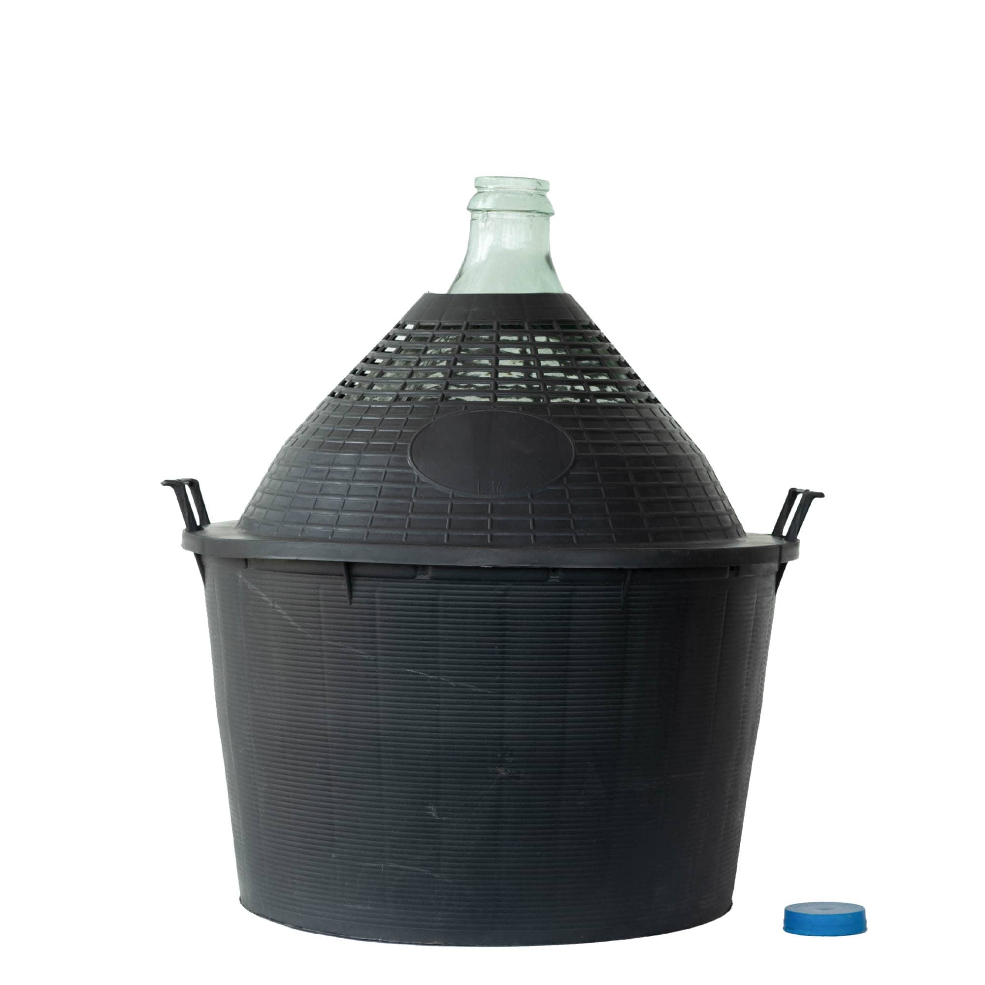34 l balloon bottle with narrow neck, glass, opening: slip lid