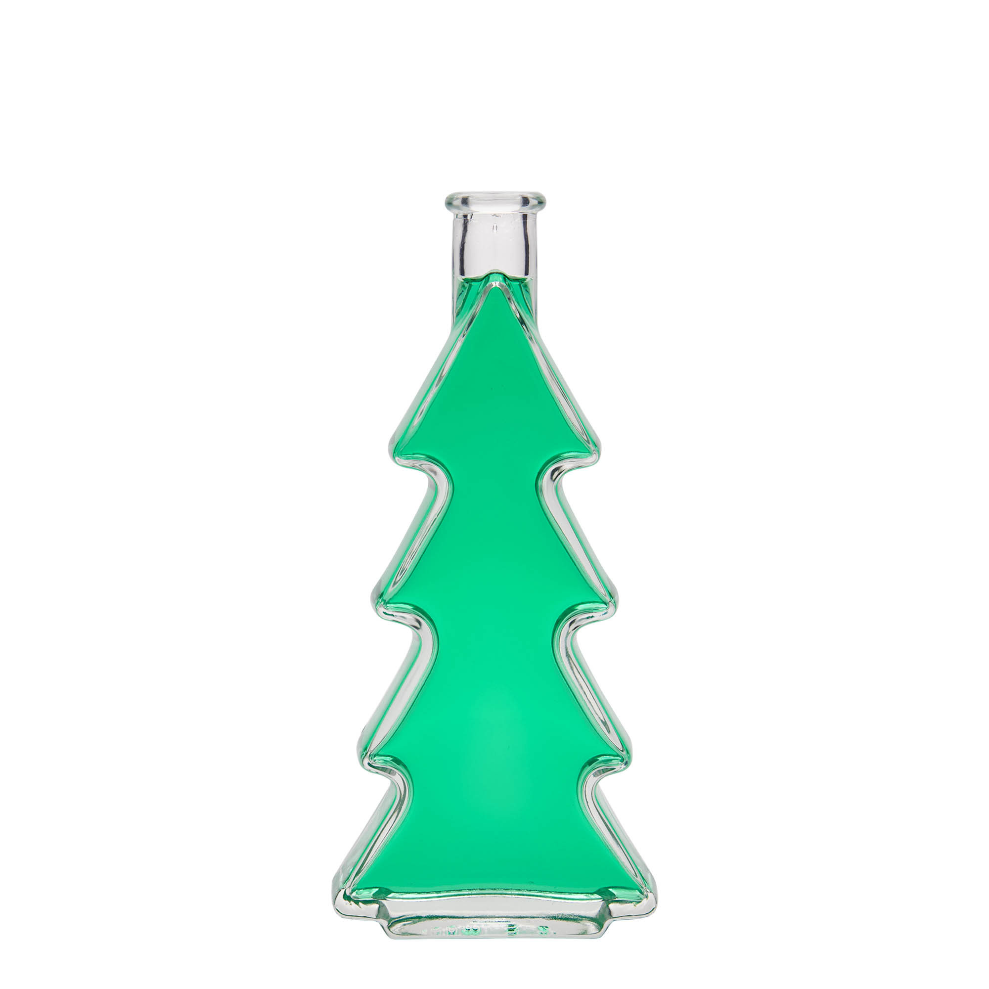 200 ml glass bottle 'Christmas tree', opening: cork 200 ml glass bottle 'Christmas tree', opening: cork