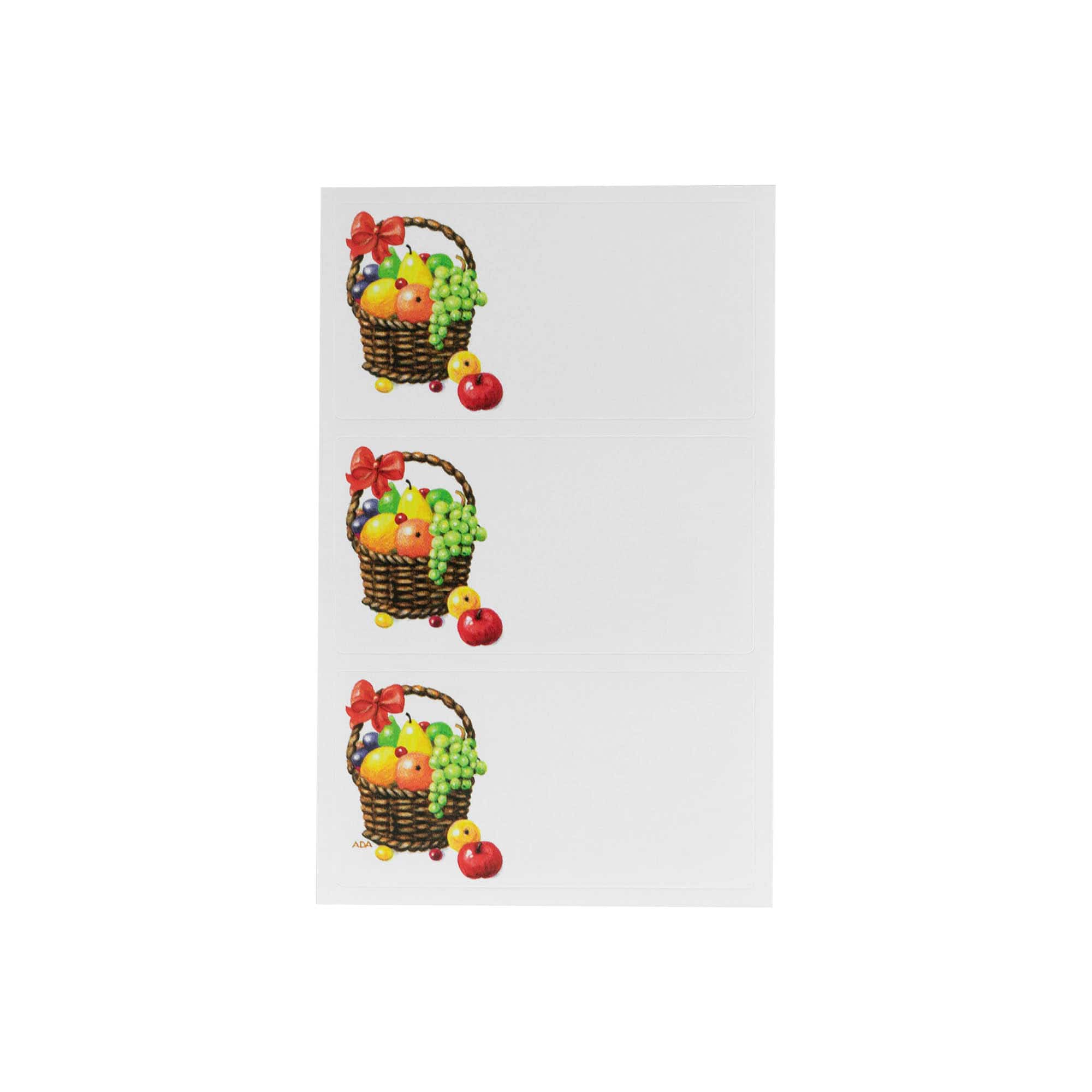 Themed labels 'Fruit Basket', rectangular, paper, multicolour