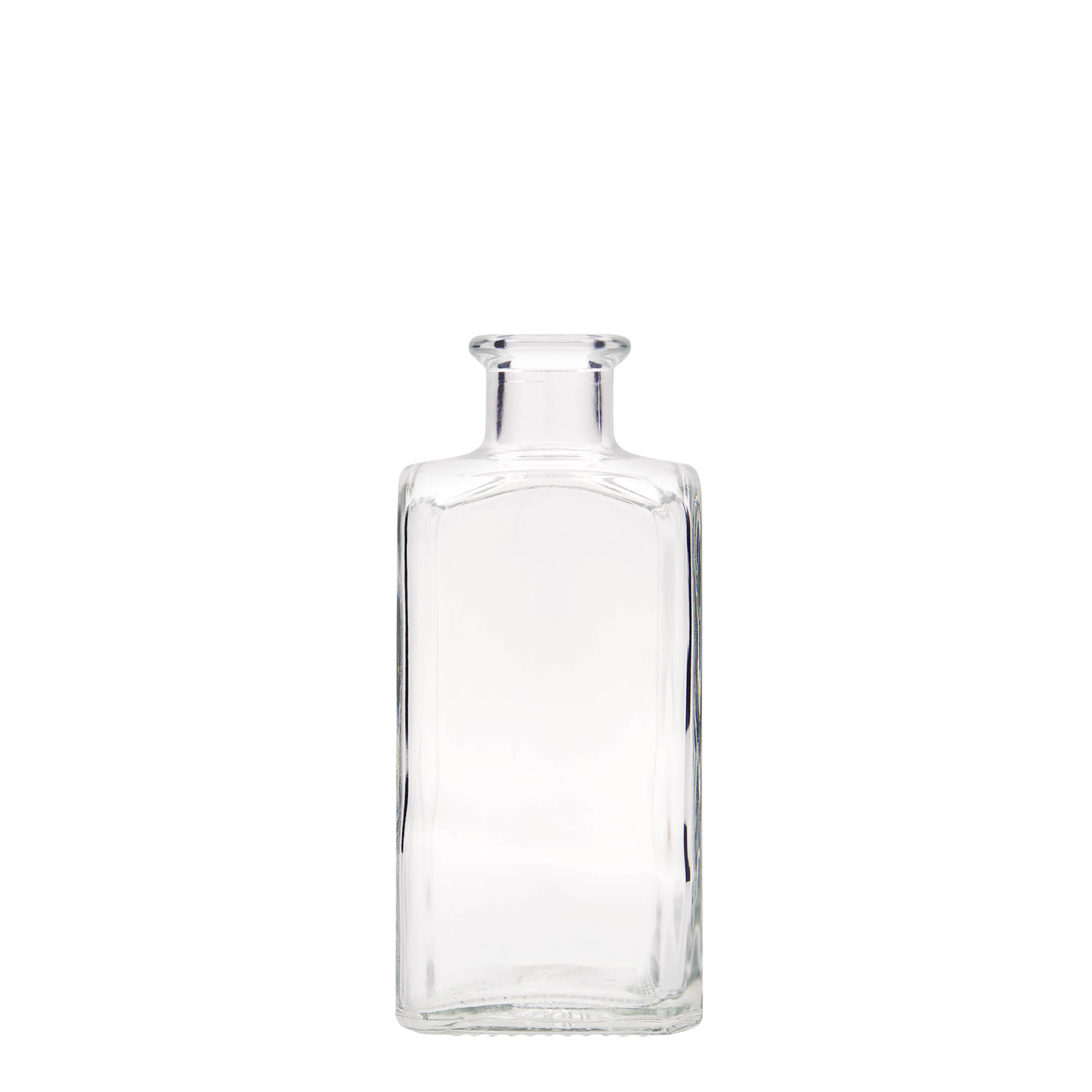 250 ml glass bottle Apothecary Carré, square, opening: cork 250 ml glass bottle Apothecary Carré, square, opening: cork