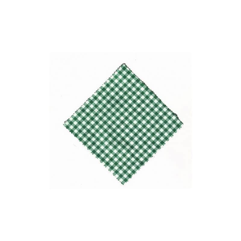 Checked fabric jar cover 12x12, square, textile, dark green, for opening: TO38-TO53