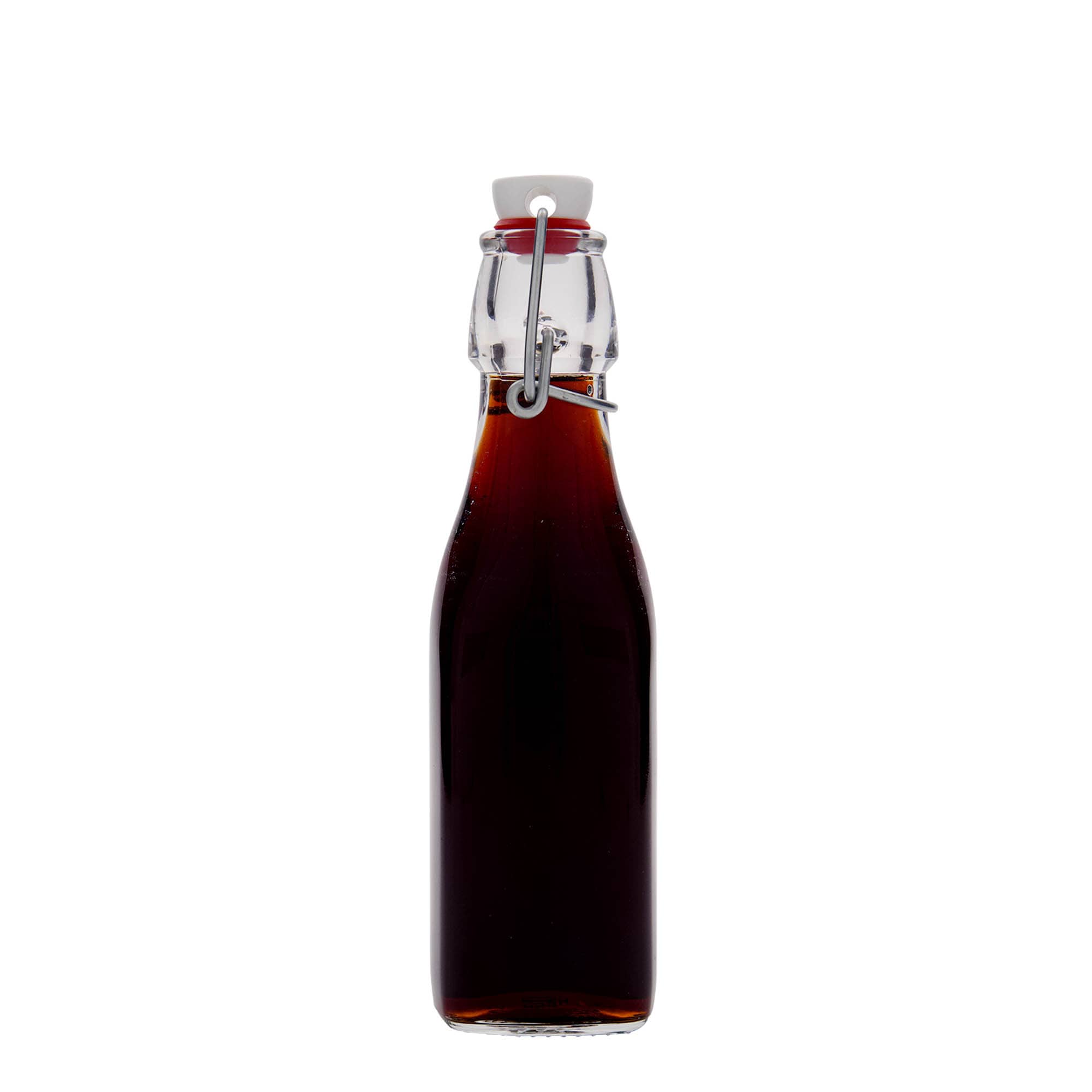 250 ml glass bottle 'Swing, square, opening: swing top closure'