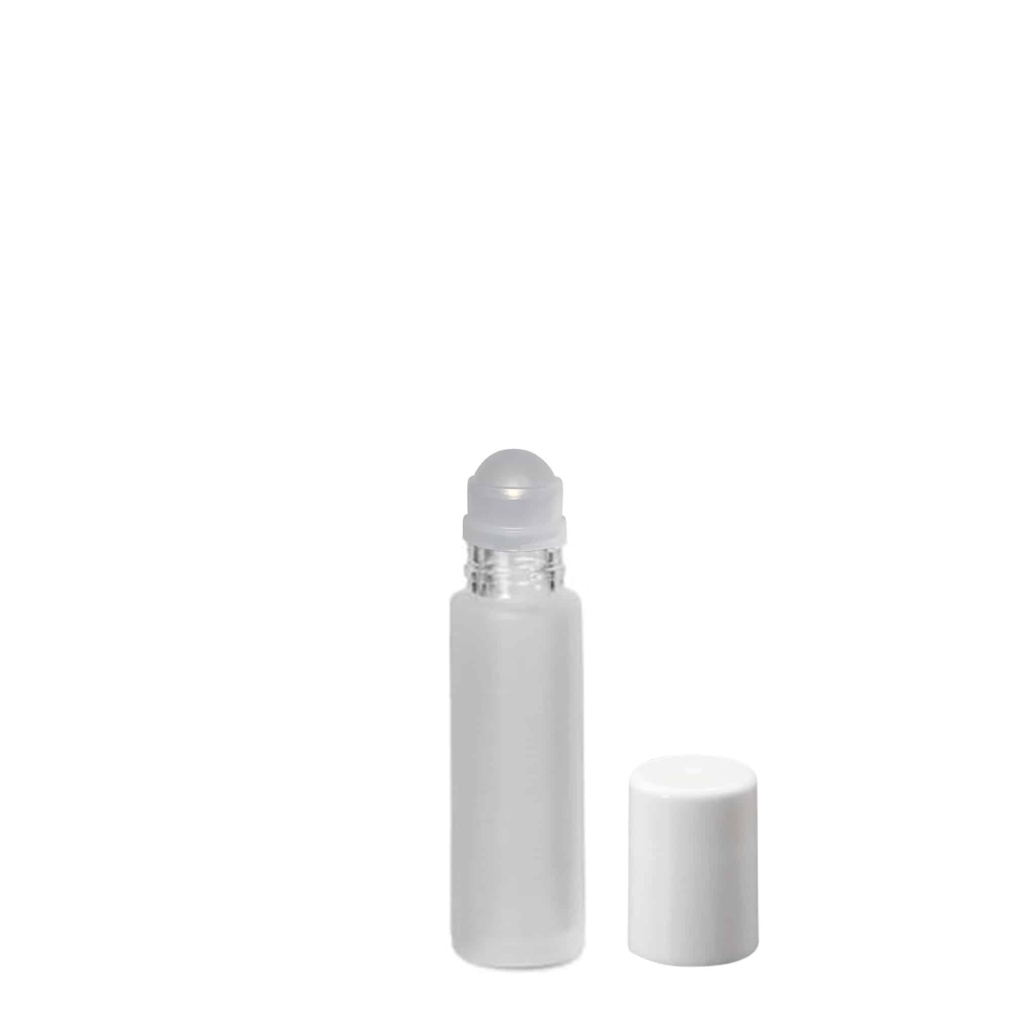 10 ml roll-on bottle, glass, frosted, opening: screw cap 10 ml roll-on bottle, glass, frosted, opening: screw cap