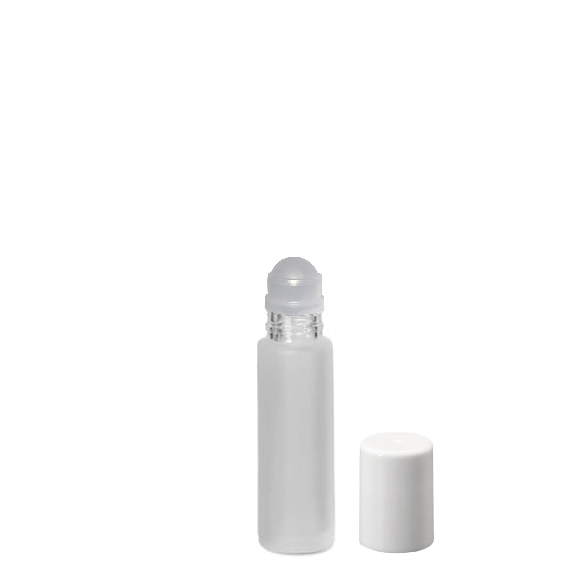 10 ml roll-on bottle, glass, frosted, opening: screw cap 10 ml roll-on bottle, glass, frosted, opening: screw cap