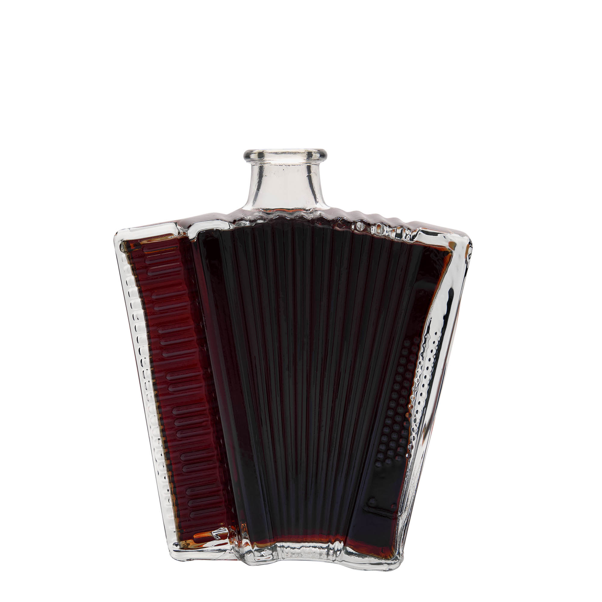 500 ml glass bottle ‘Accordion’, opening: cork