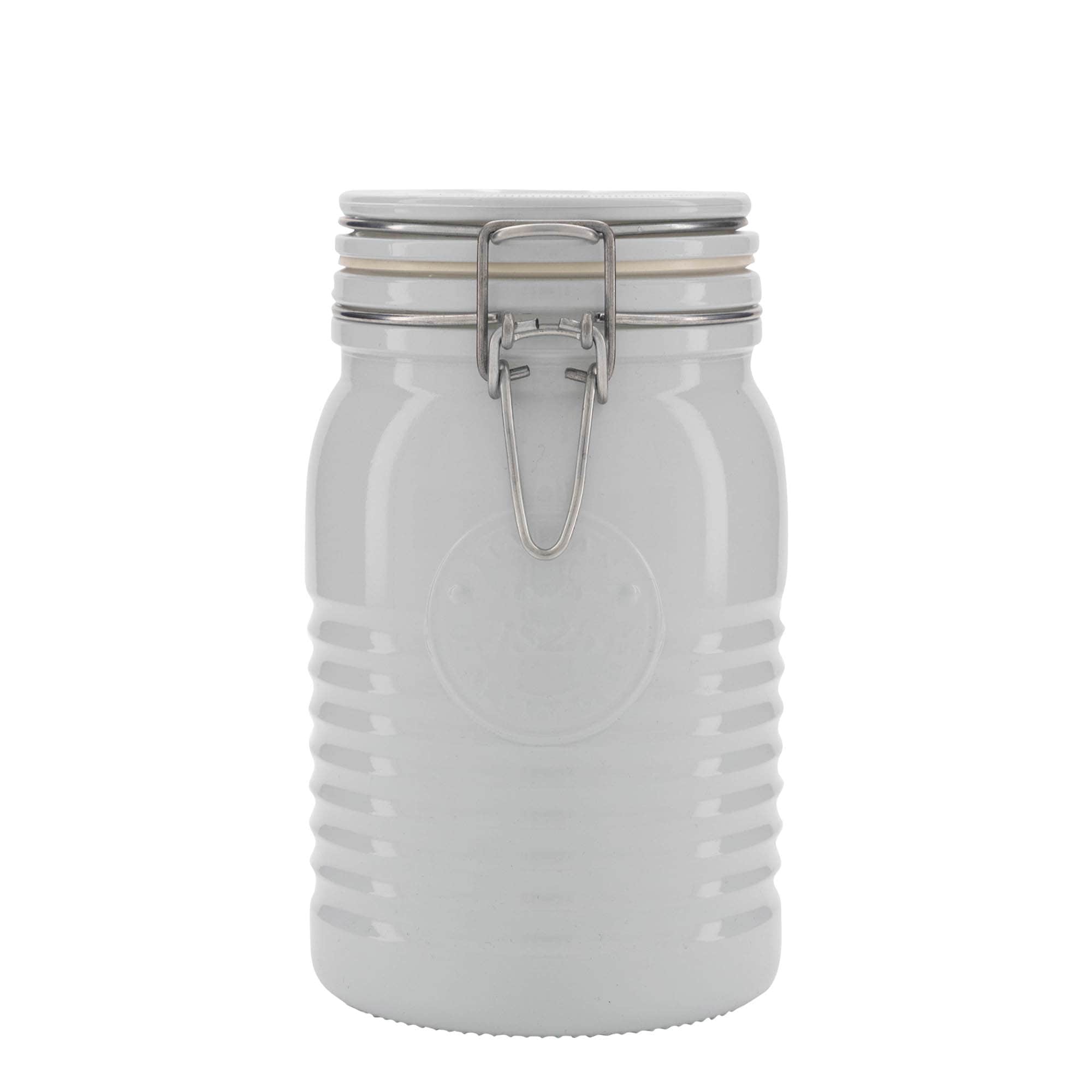 1,000 ml clip top jar 'Officina 1825', white, closure: clip top