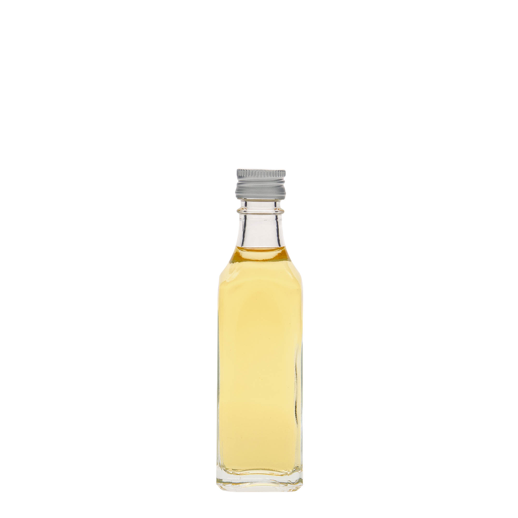 50 ml glass bottle 'Siena', square, neck: PP 18 50 ml glass bottle 'Siena', square, neck: PP 18