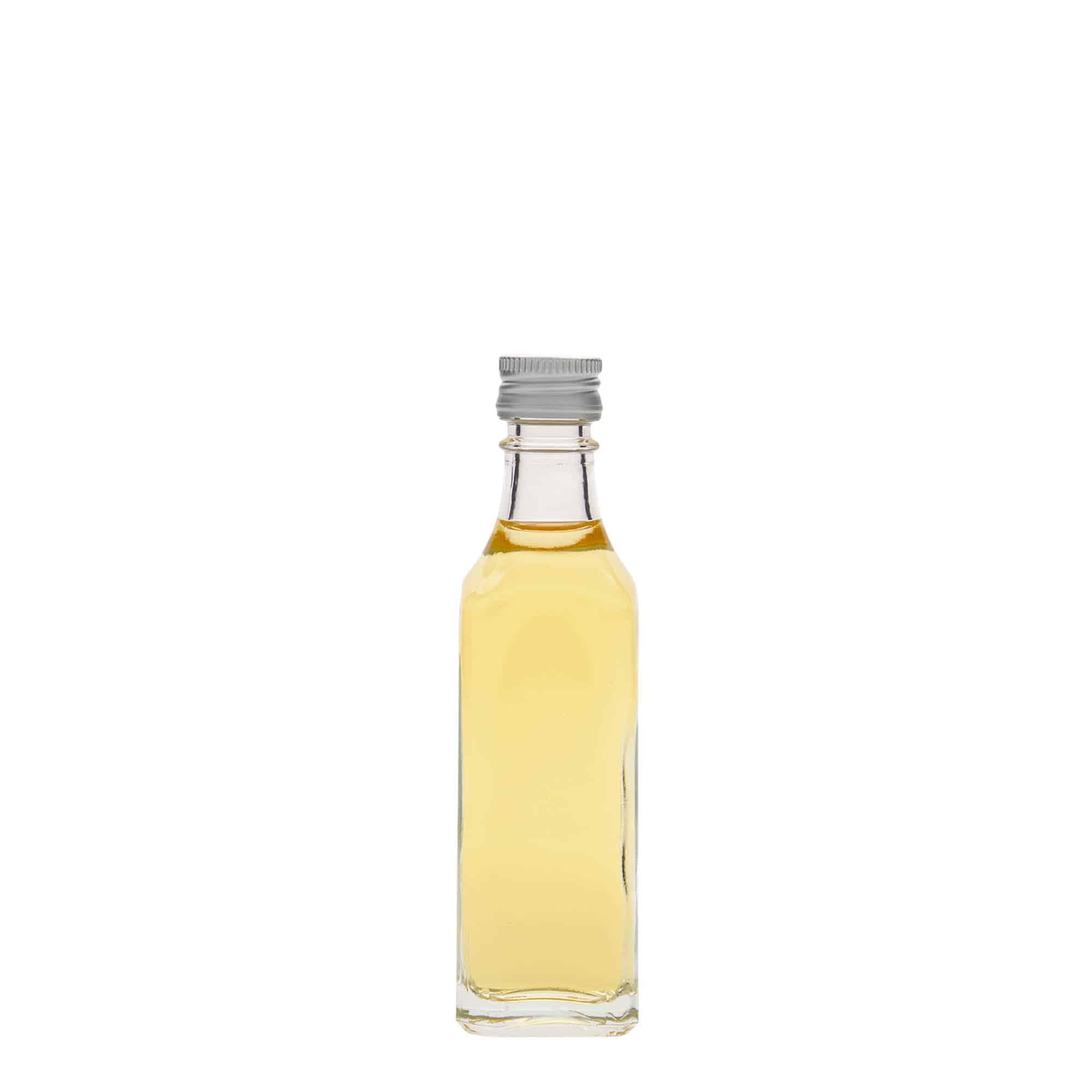 50 ml glass bottle ‘Siena’, square, neck: PP 18
