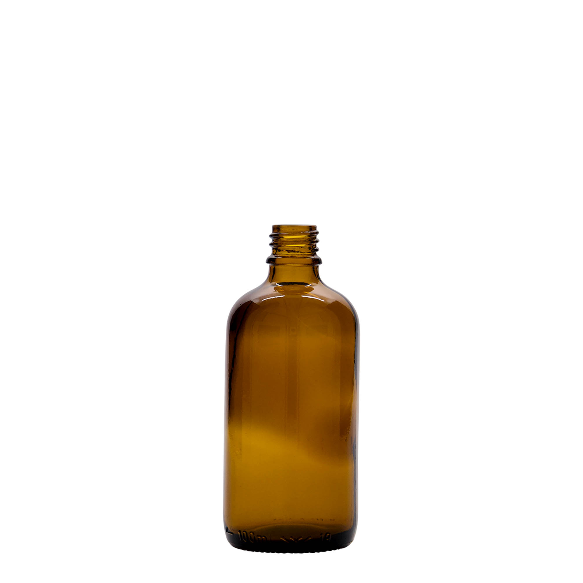 100 ml medical bottle, glass, brown, opening: DIN 18
