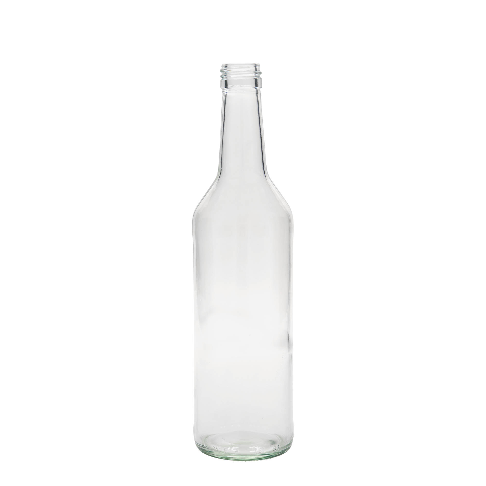 500 ml glass bottle, straight neck, opening: PP 28