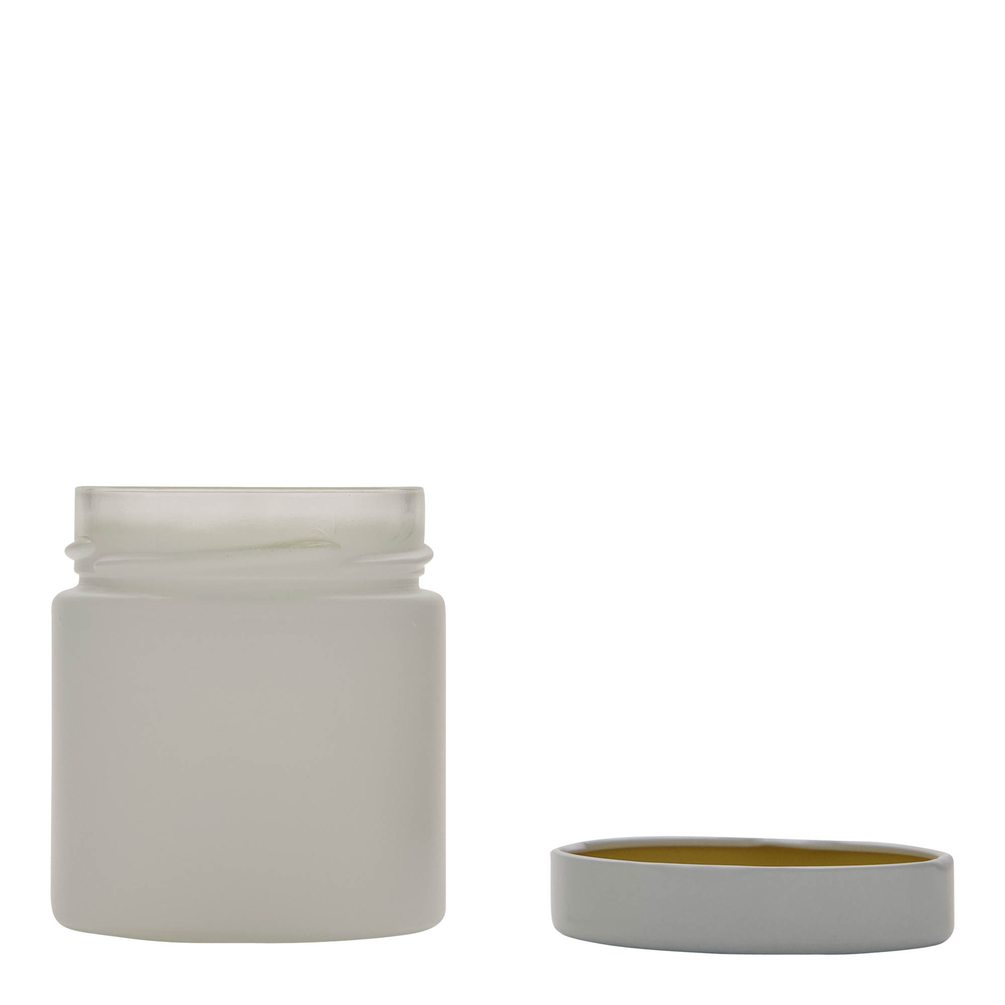 220 ml round jar 'Aurora', white, opening: Deep-Twist-Off (DTO 66) 220 ml round jar 'Aurora', white, opening: Deep-Twist-Off (DTO 66)