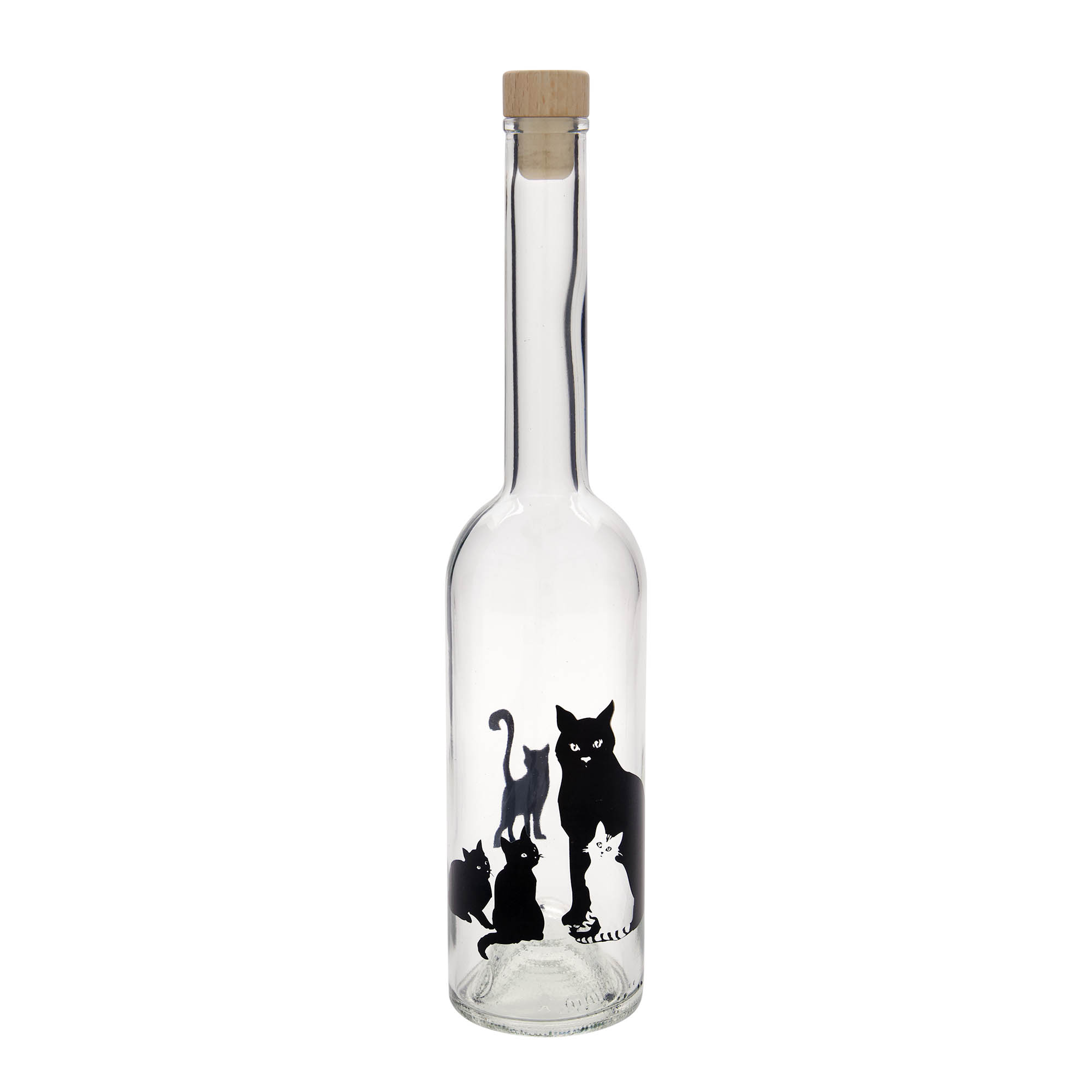 500 ml glass bottle 'Opera', design: cats, opening: cork 500 ml glass bottle 'Opera', design: cats, opening: cork