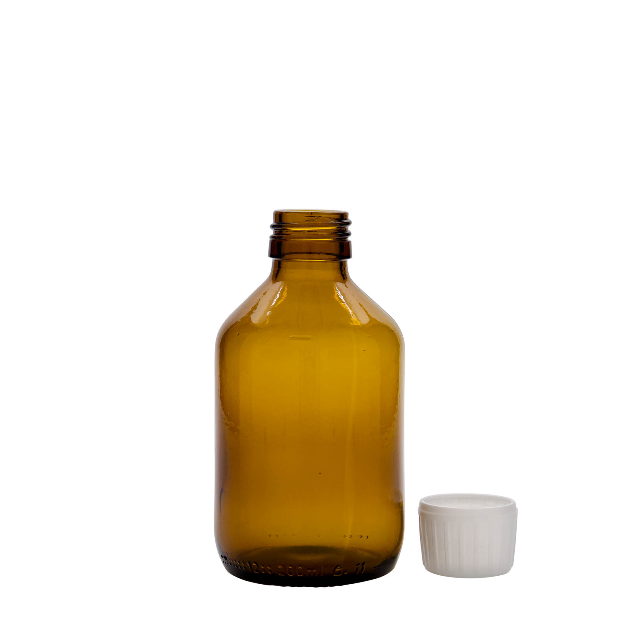 200 ml medicine bottle, brown, glass, opening: PP 28