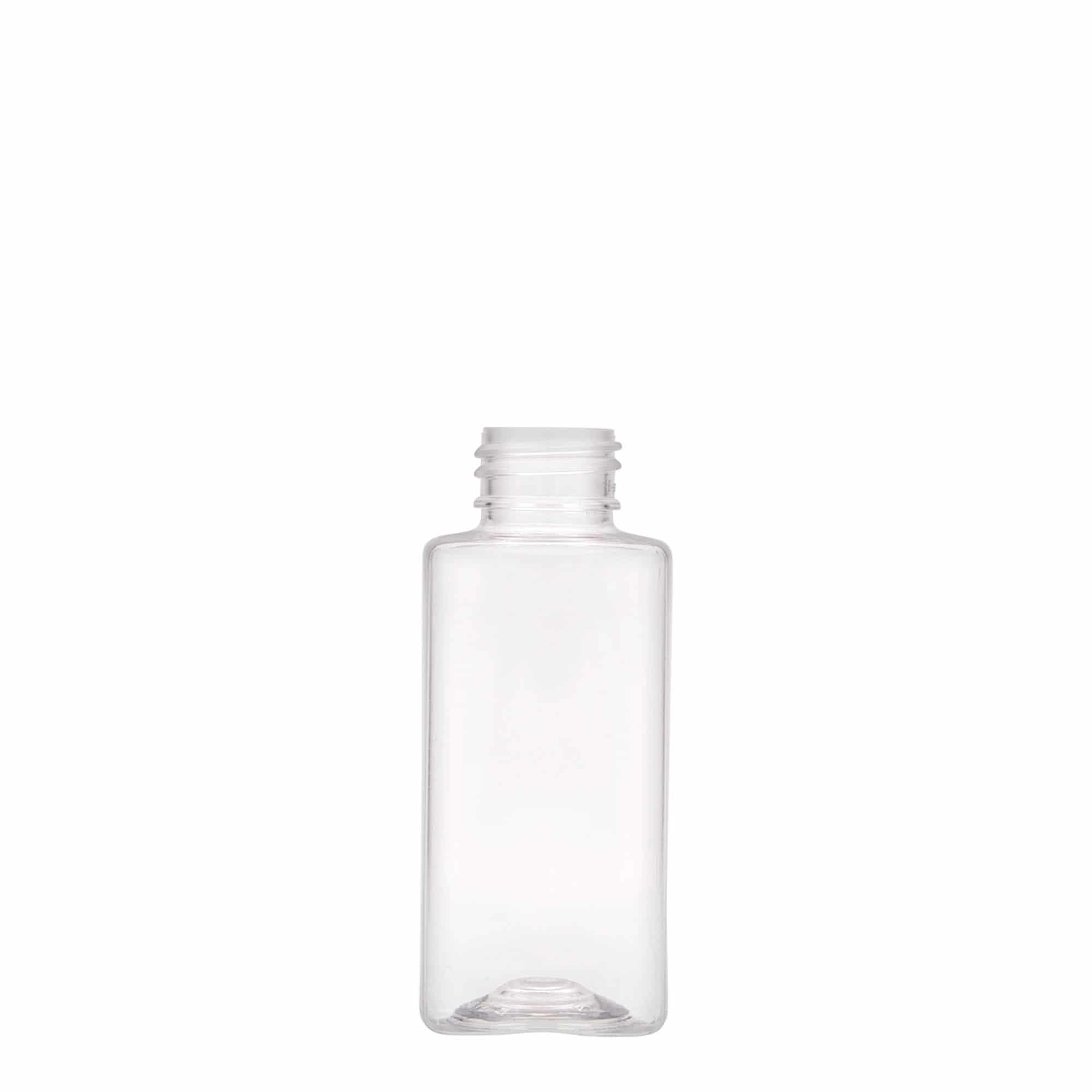 100 ml PET bottle 'Karl', square, plastic, closure: GPI 24/410