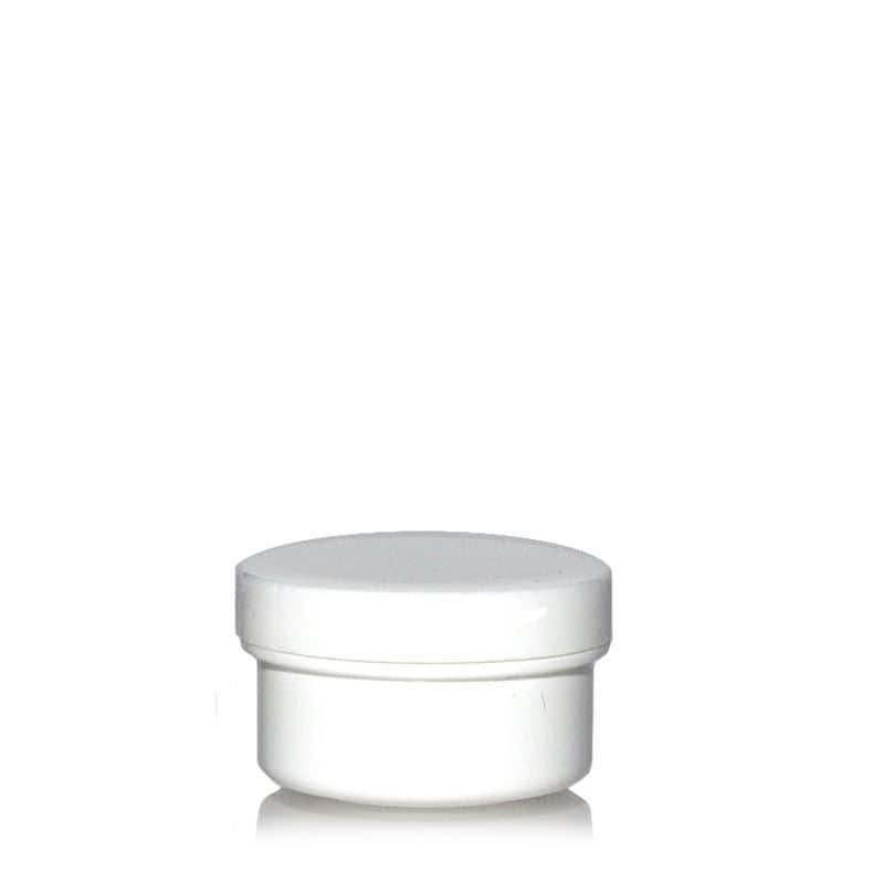 12 ml plastic jar 'White Line', PP, white, closure: screw cap
