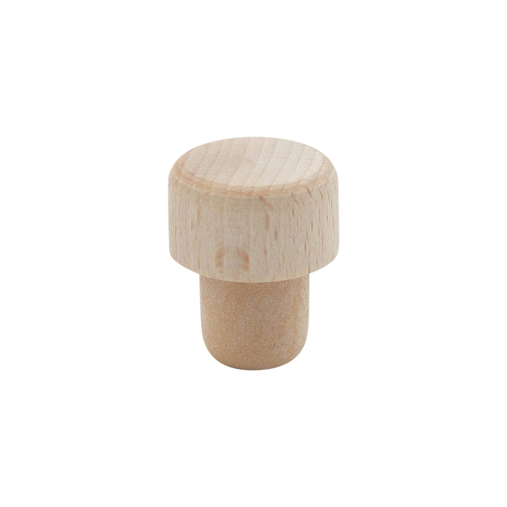 Handle cork with dosing opening 19 mm, wood/plastic, beige, for mouth: cork