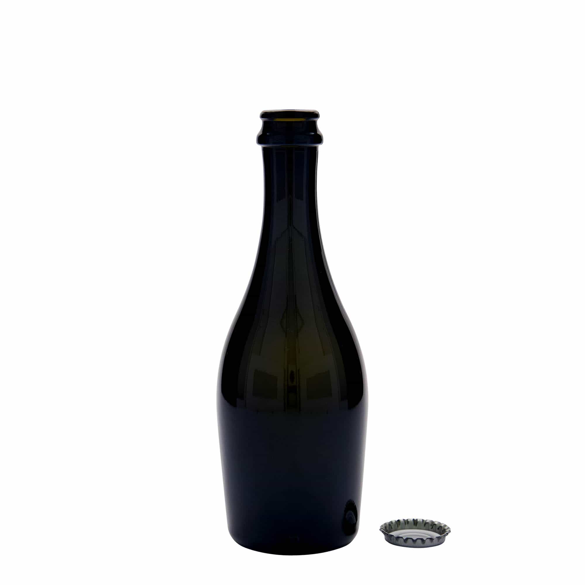 330 ml sparkling wine bottle 'Carmen', glass, antique green, opening: crown cap