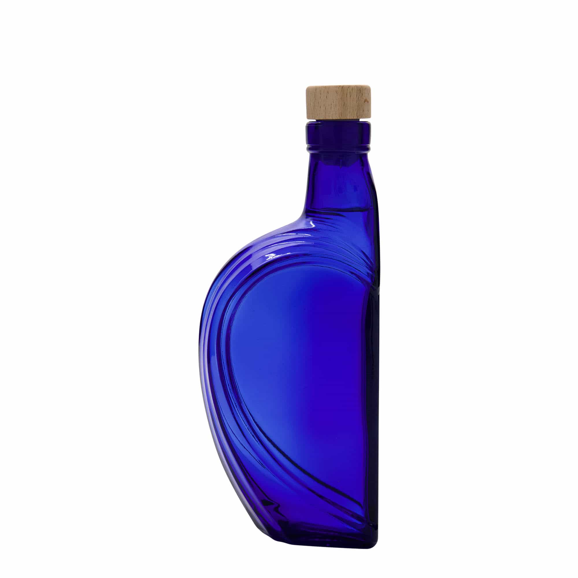 375 ml glass bottle ‘Sweethearts’, rectangular, royal blue, opening: cork