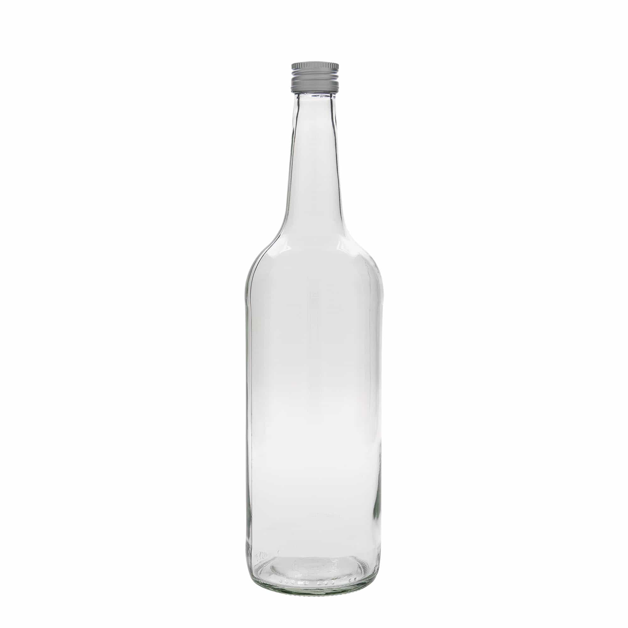 1,000 ml glass bottle with straight neck, opening: PP 28
