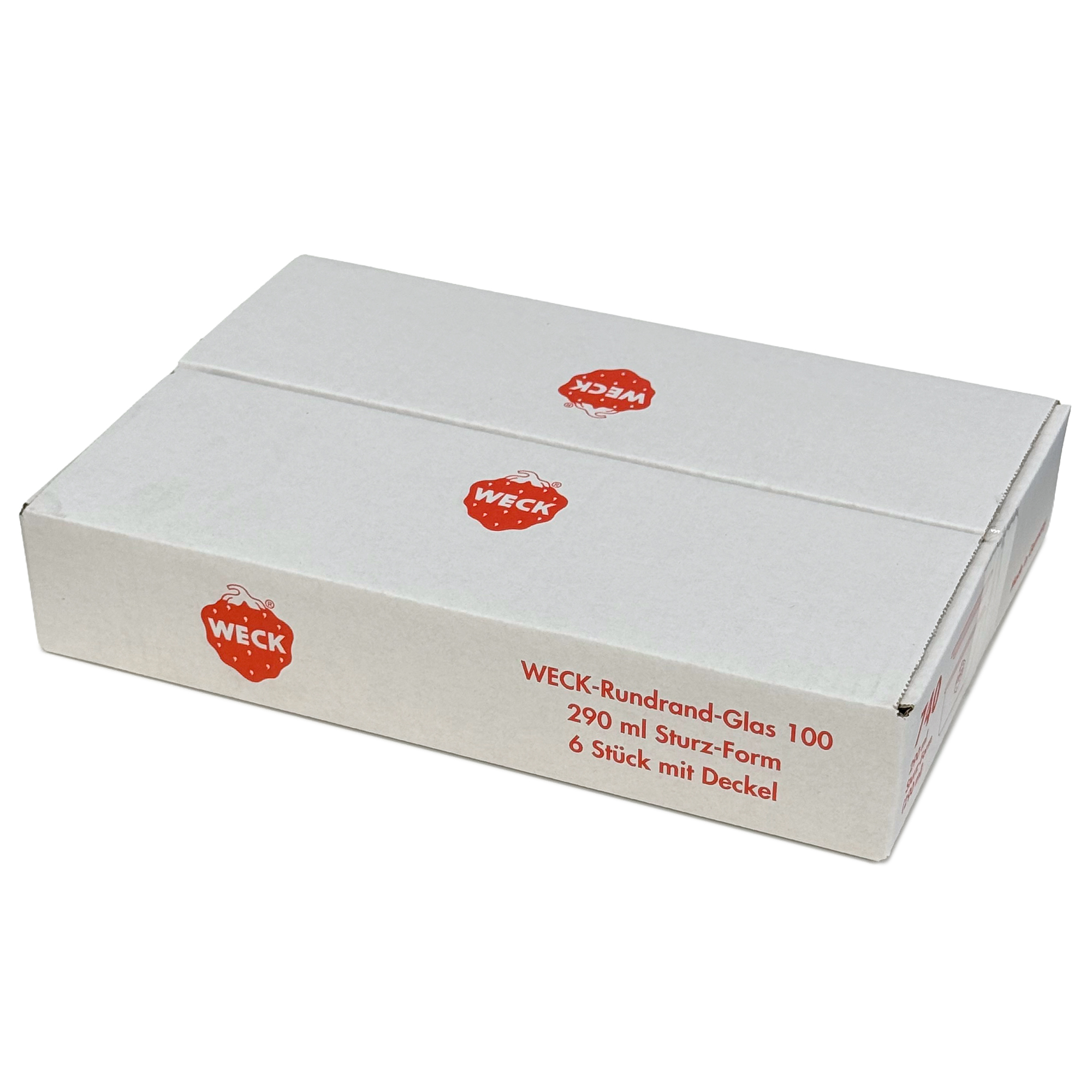 6x 290 ml WECK inverted jar low with glass lid RR 100