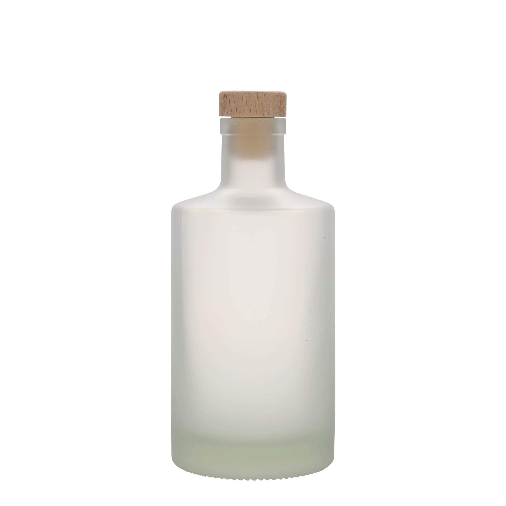 500 ml glass bottle 'Caroline', frosted, neck: cork