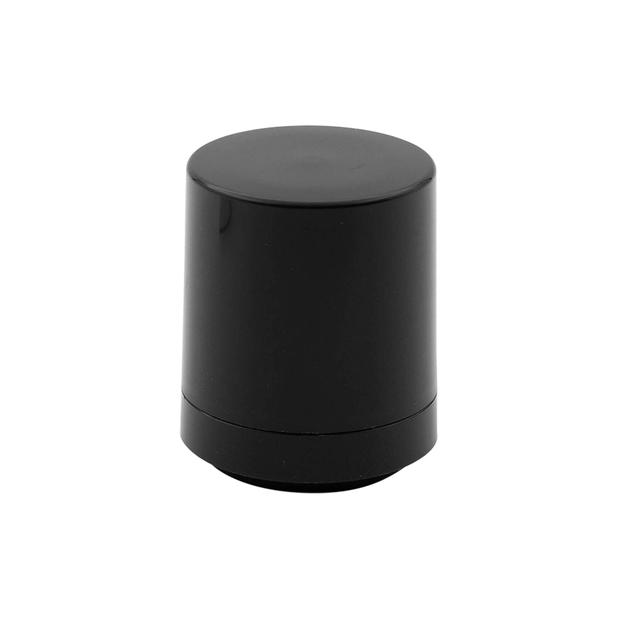 Airless dispenser pump head "Mezzo", type D, black PP plastic with black cap