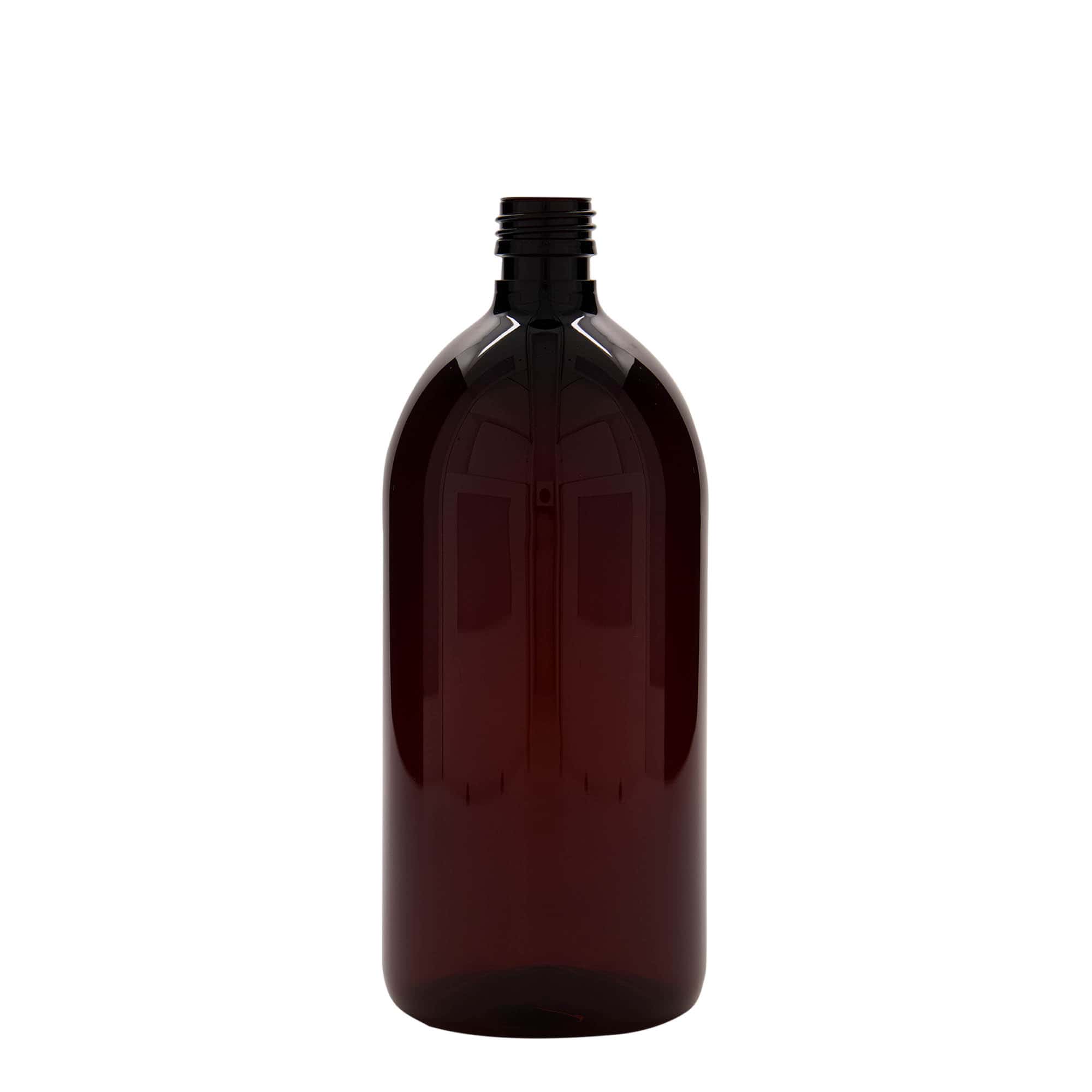 1,000 ml PET medical bottle, brown, plastic, opening: PP 28