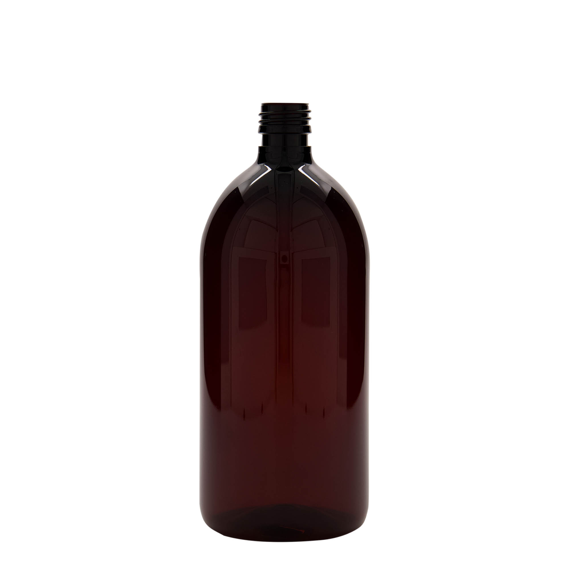 1,000 ml PET medical bottle, brown, plastic, opening: PP 28