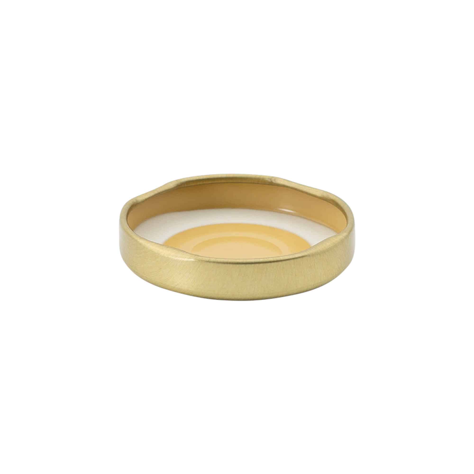 Twist off lid, tinplate, gold, for opening: TO 43