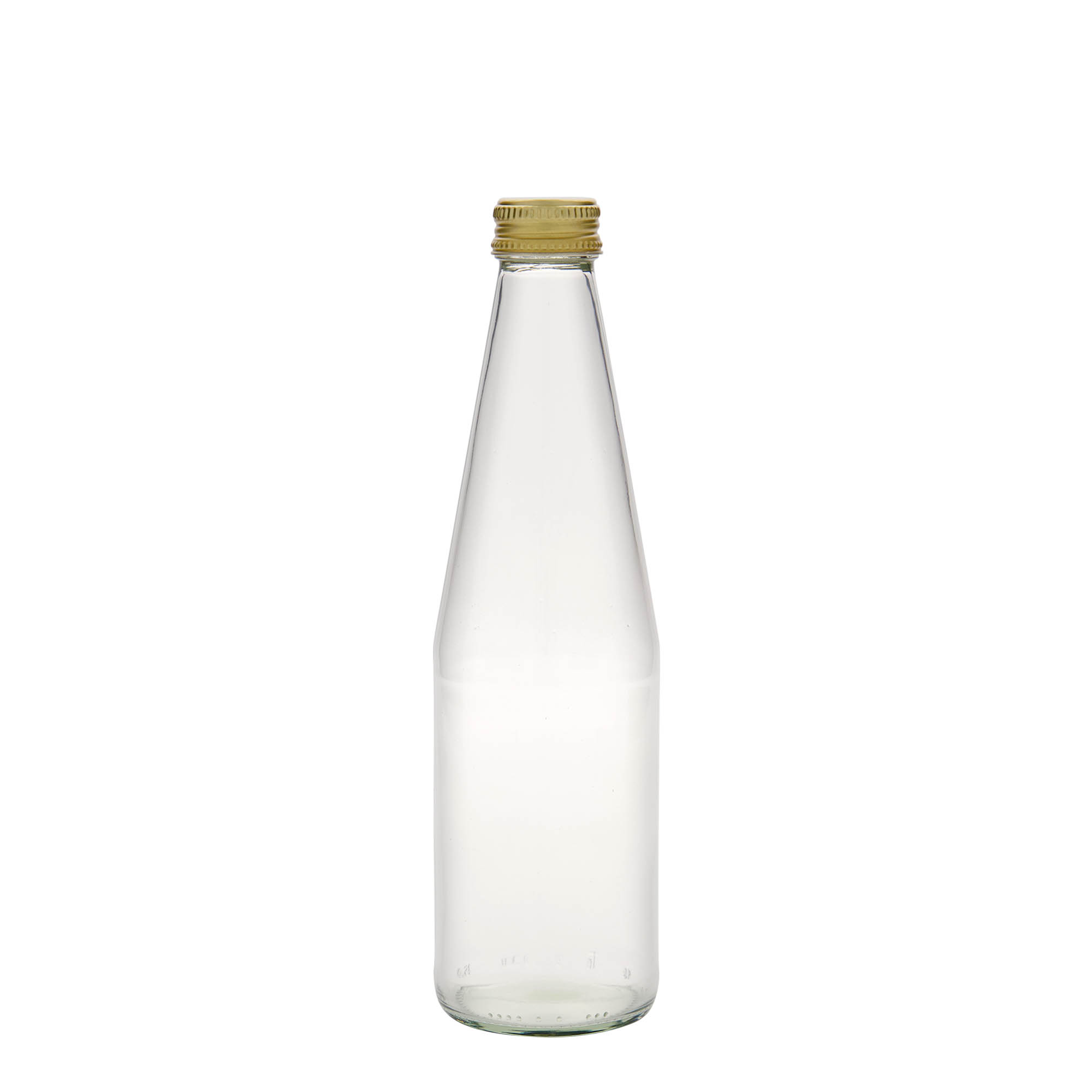330 ml universal bottle carrot shape, glass, opening: PP 28 330 ml universal bottle carrot shape, glass, opening: PP 28