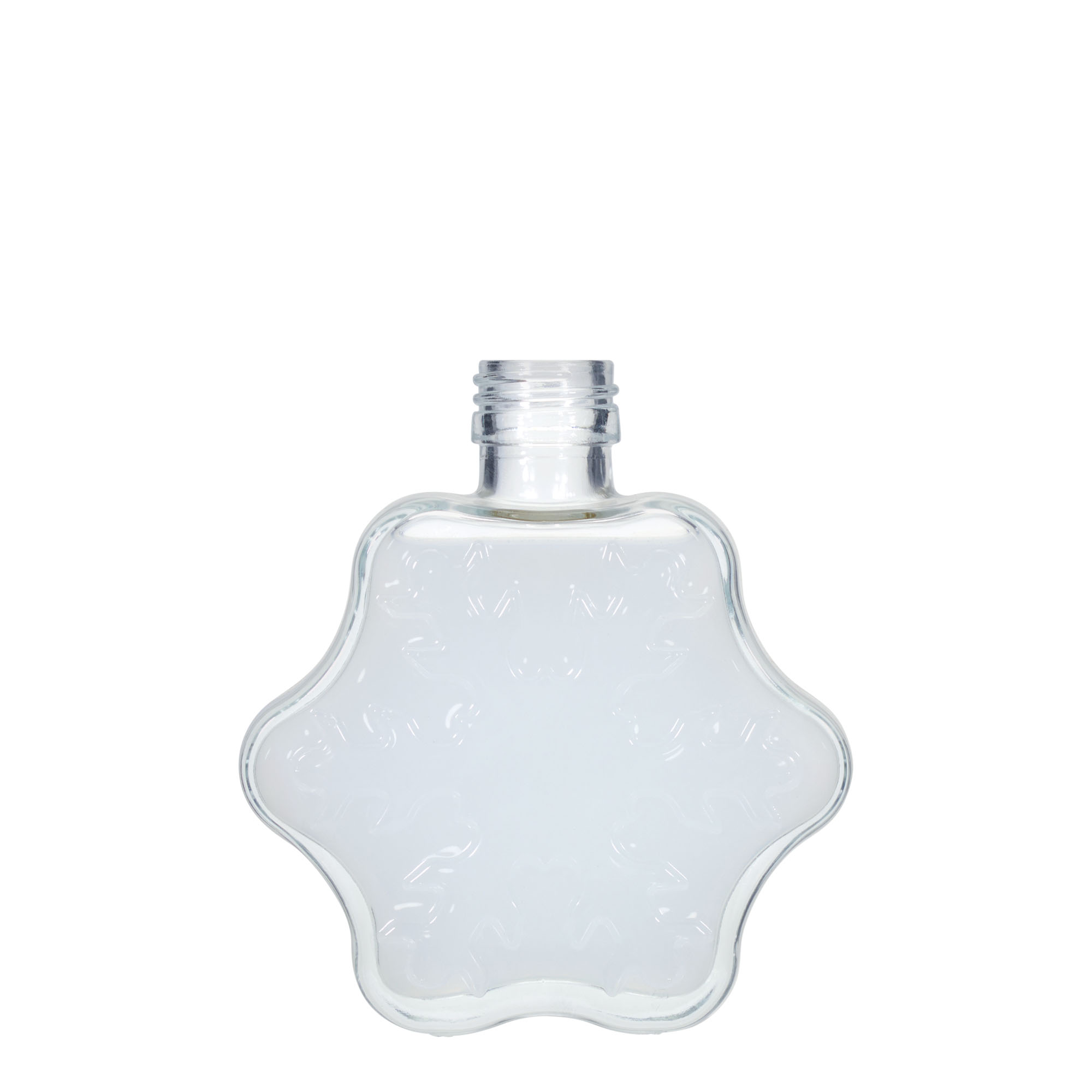 200 ml glass bottle 'Snowflake', opening: PP 28
