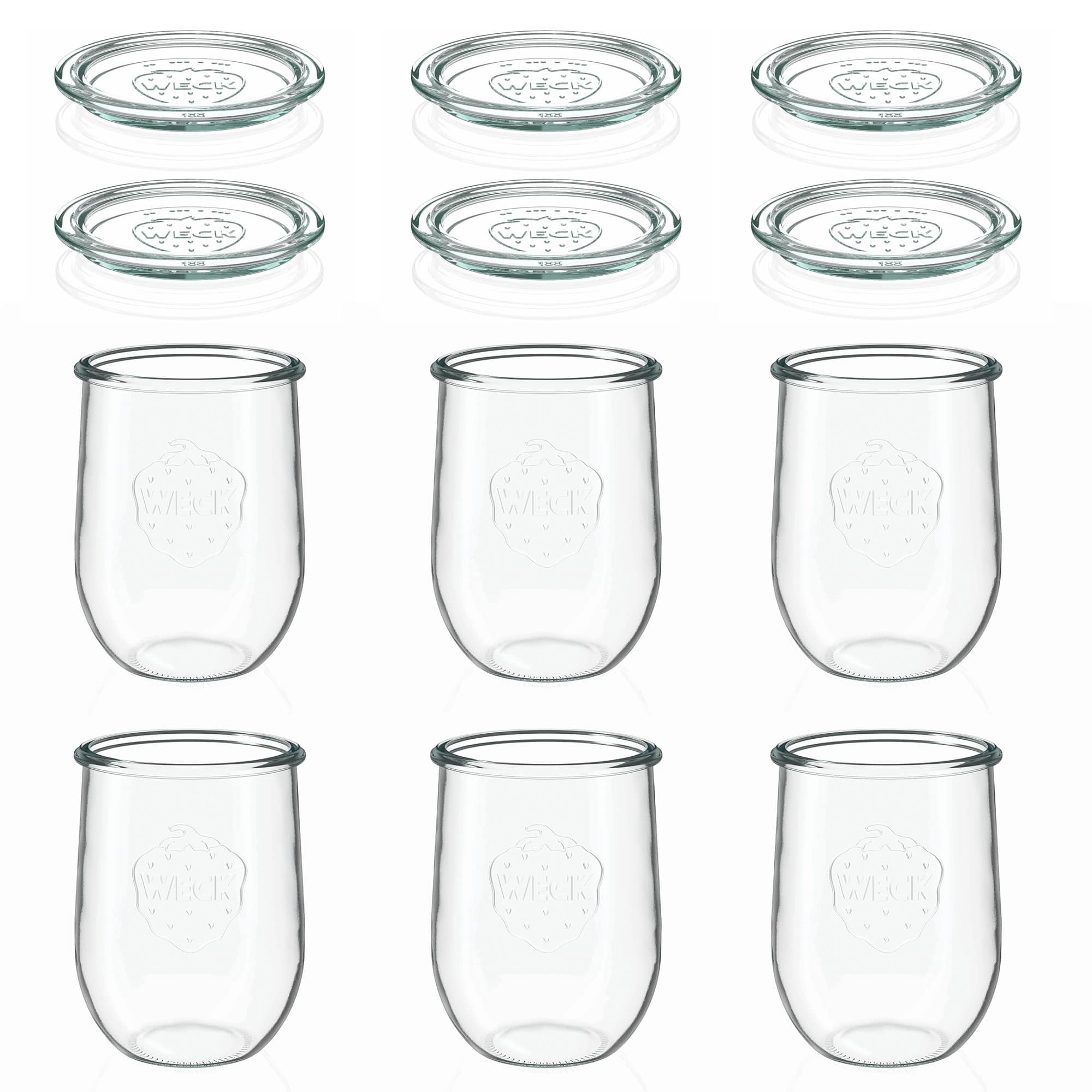 6x 1050 ml WECK tulip jar with glass lid RR 100