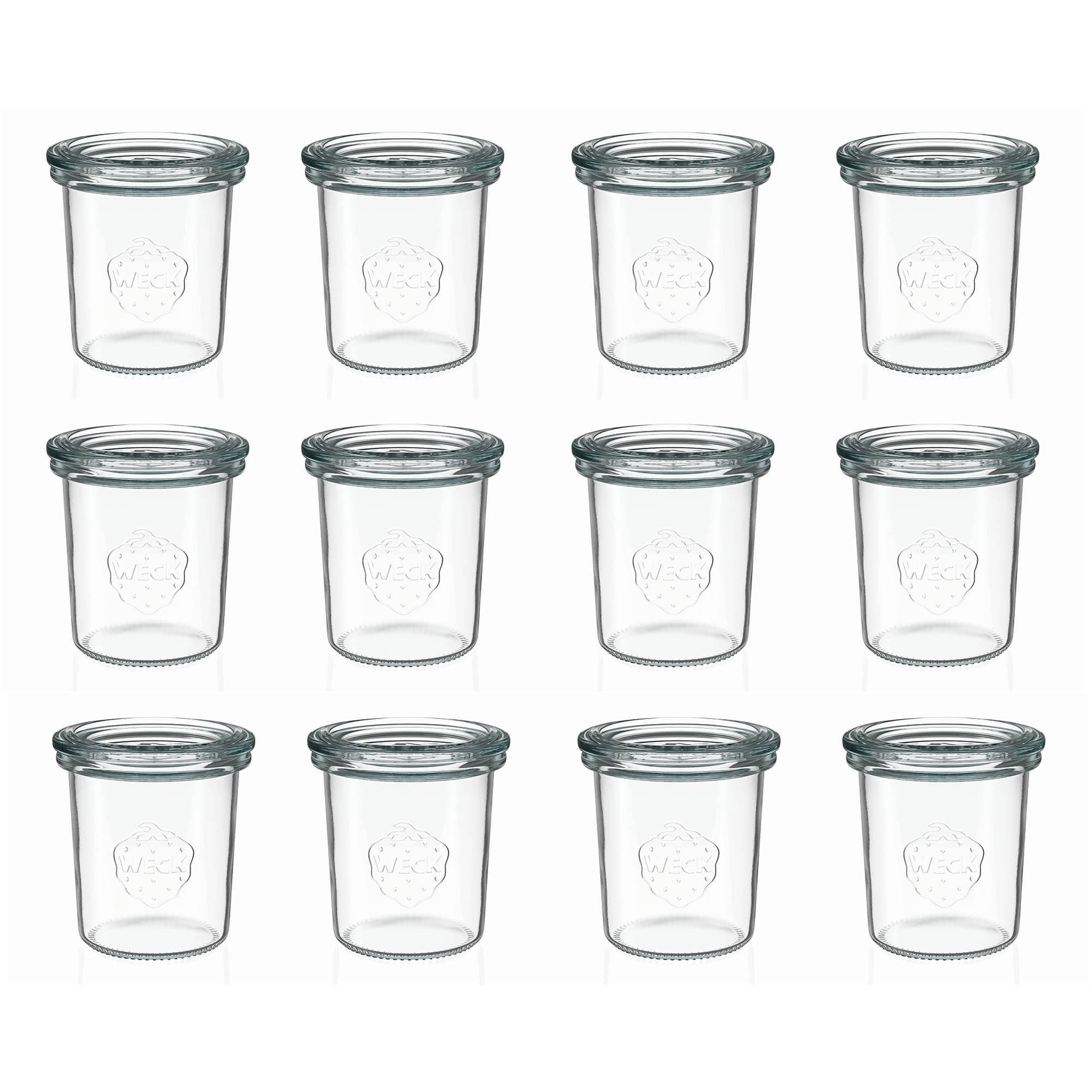 12x 160 ml WECK inverted jar with glass lid RR 60