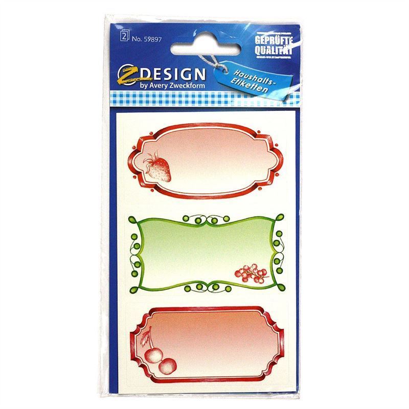 Zweckform Labels 'Fruits', rectangular, paper, multicoloured Zweckform Labels 'Fruits', rectangular, paper, multicoloured
