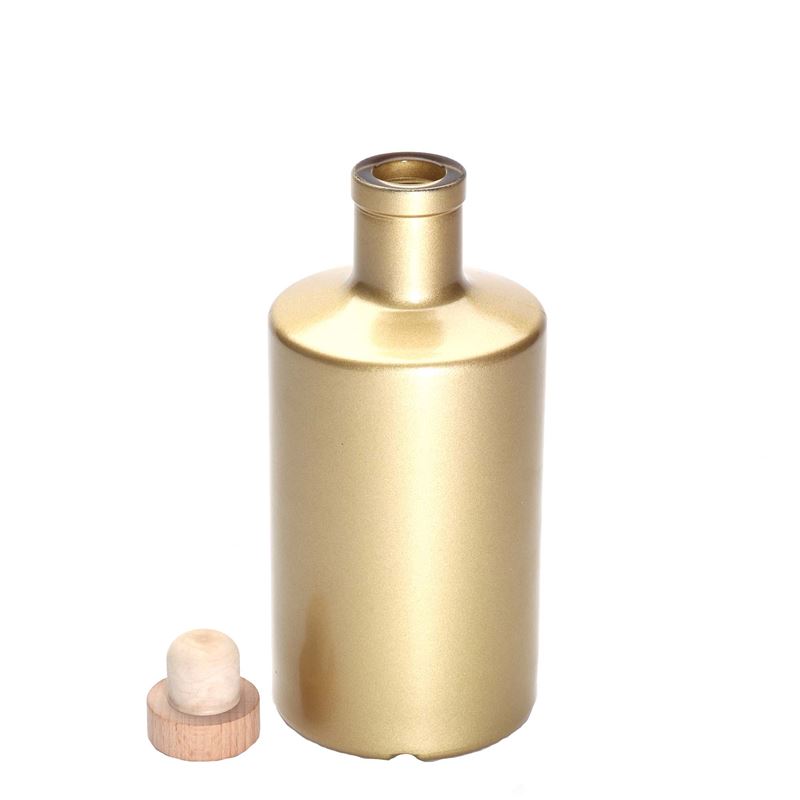 500 ml glass bottle 'Caroline', gold, opening: cork