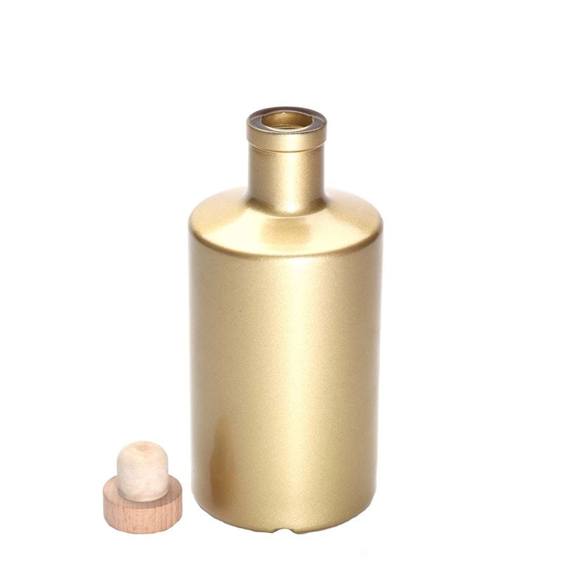 500 ml glass bottle ‘Caroline’, gold, opening: cork