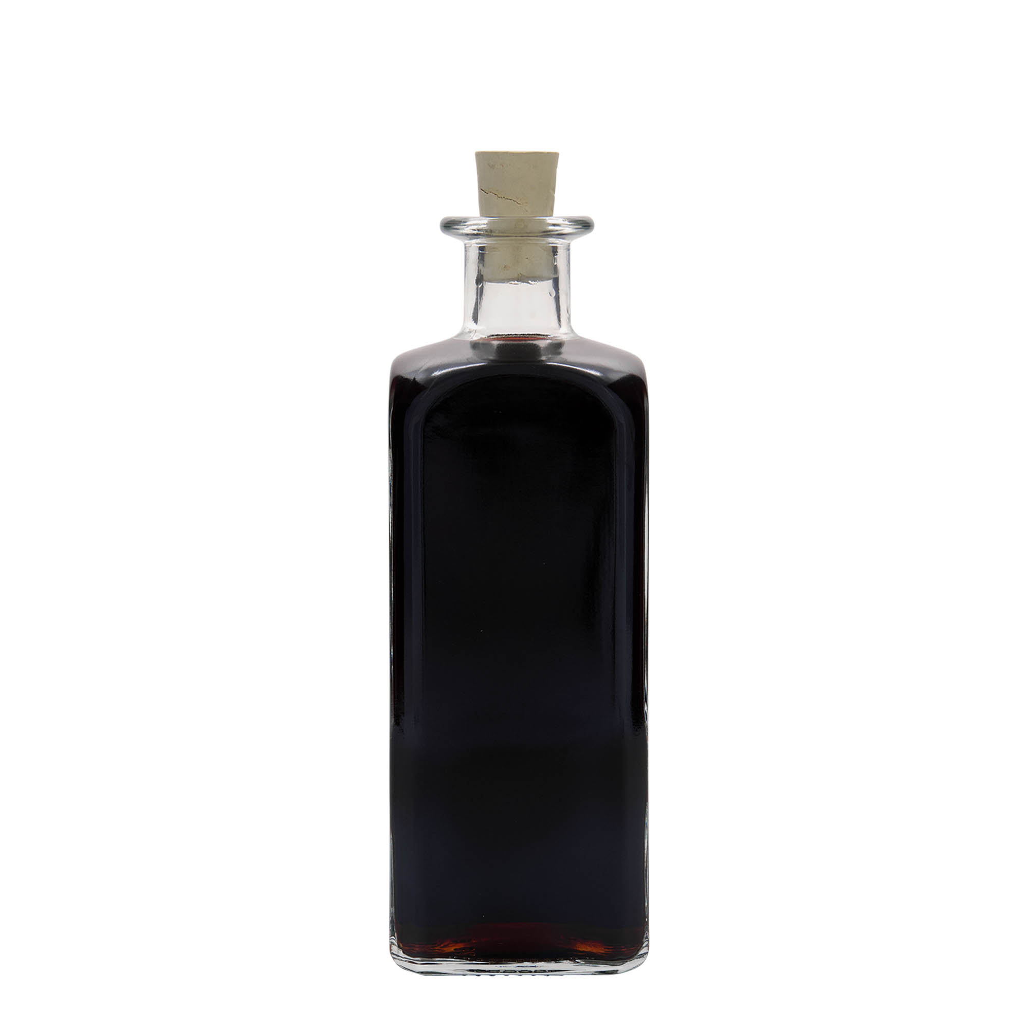 500 ml glass bottle Apothecary Carré, square, opening: cork 500 ml glass bottle Apothecary Carré, square, opening: cork
