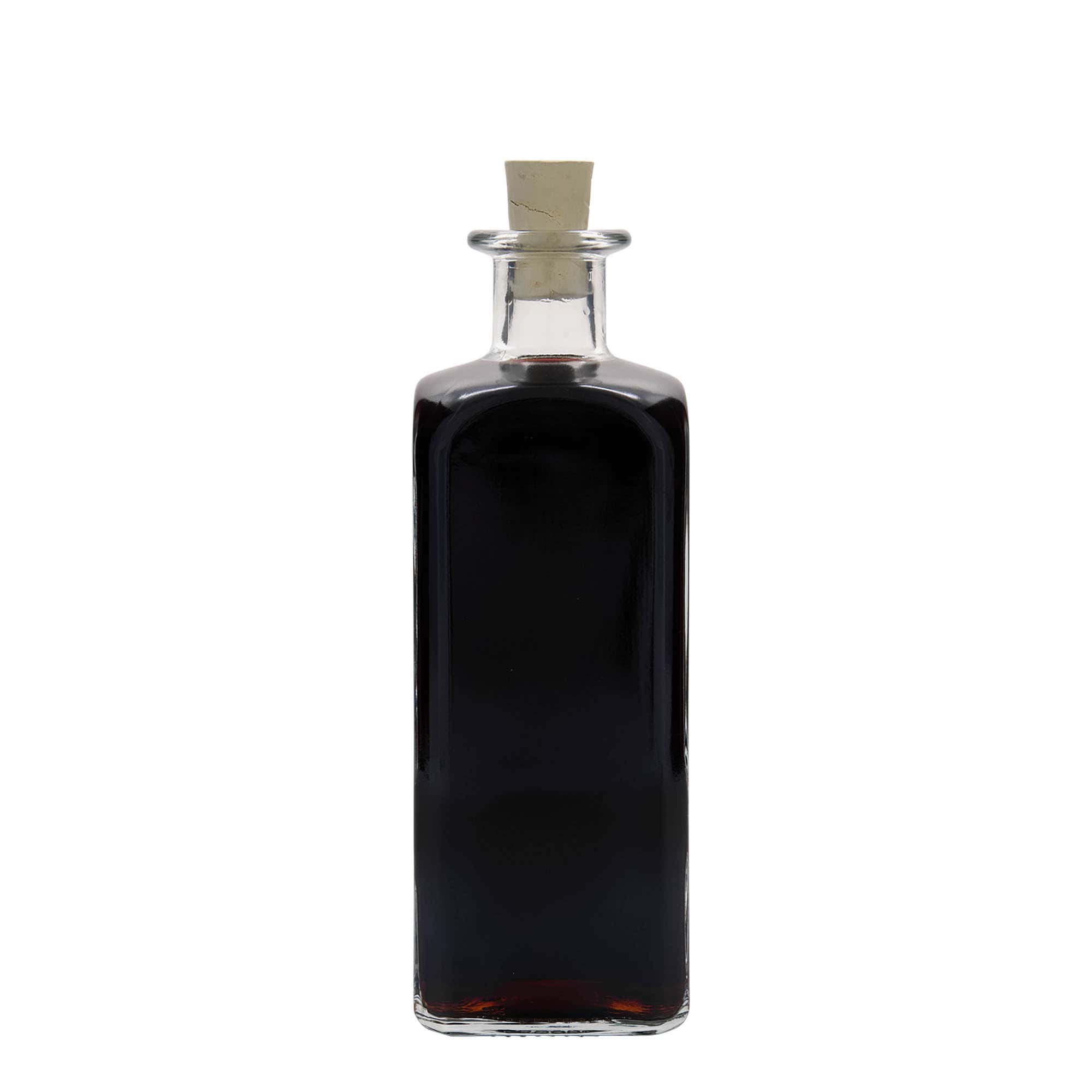 500 ml glass bottle Apothecary Carré, square, opening: cork