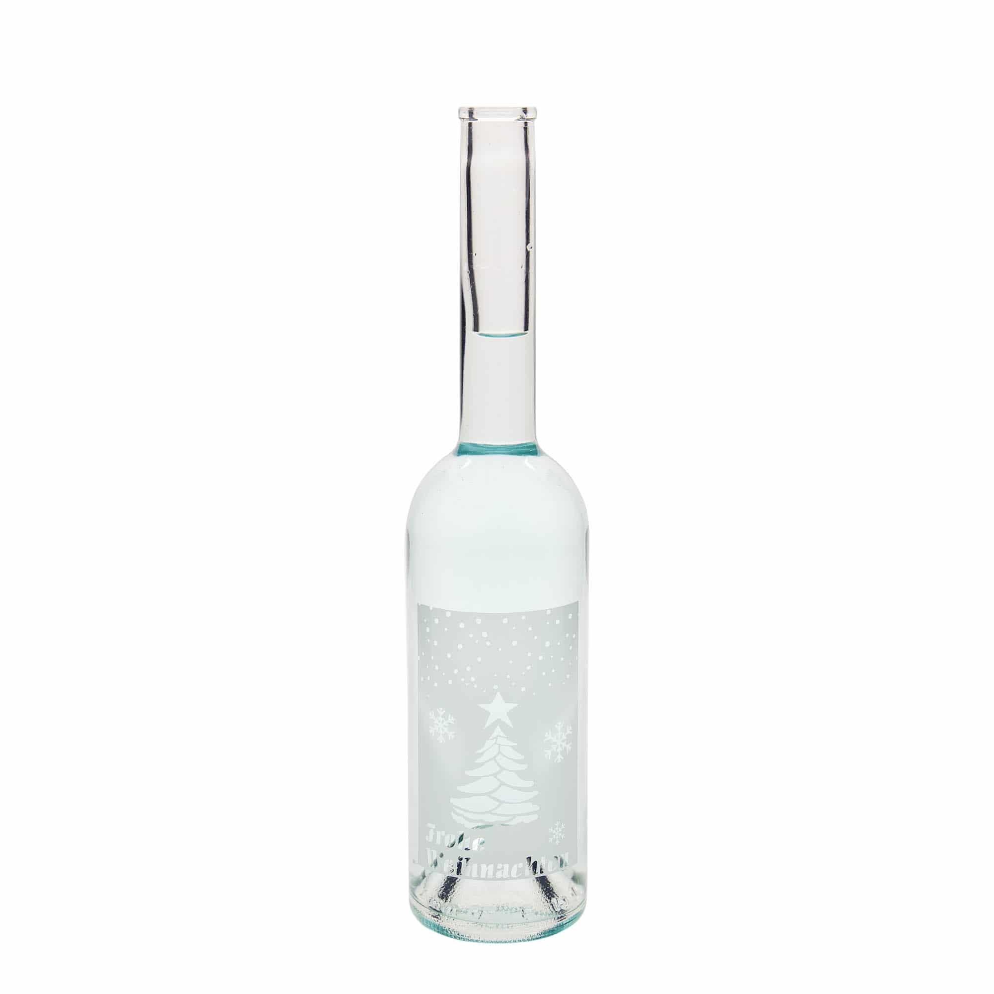 500 ml glass bottle 'Opera', design: White Christmas, opening: cork