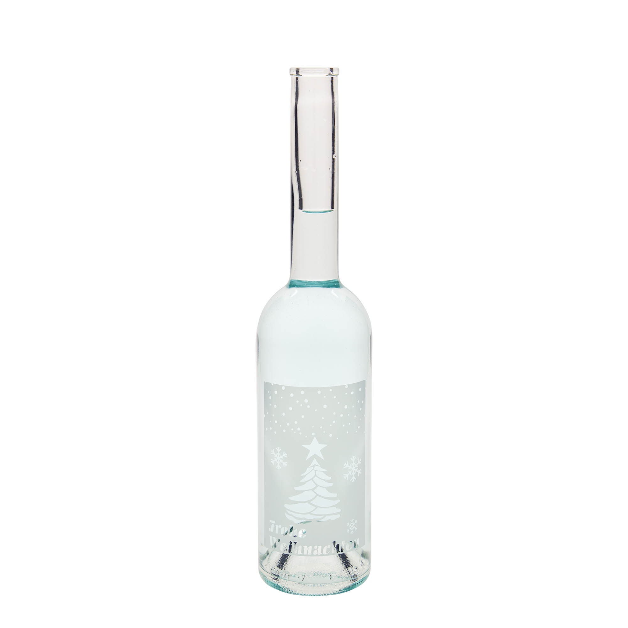 500 ml glass bottle ‘Opera’, design: White Christmas, opening: cork