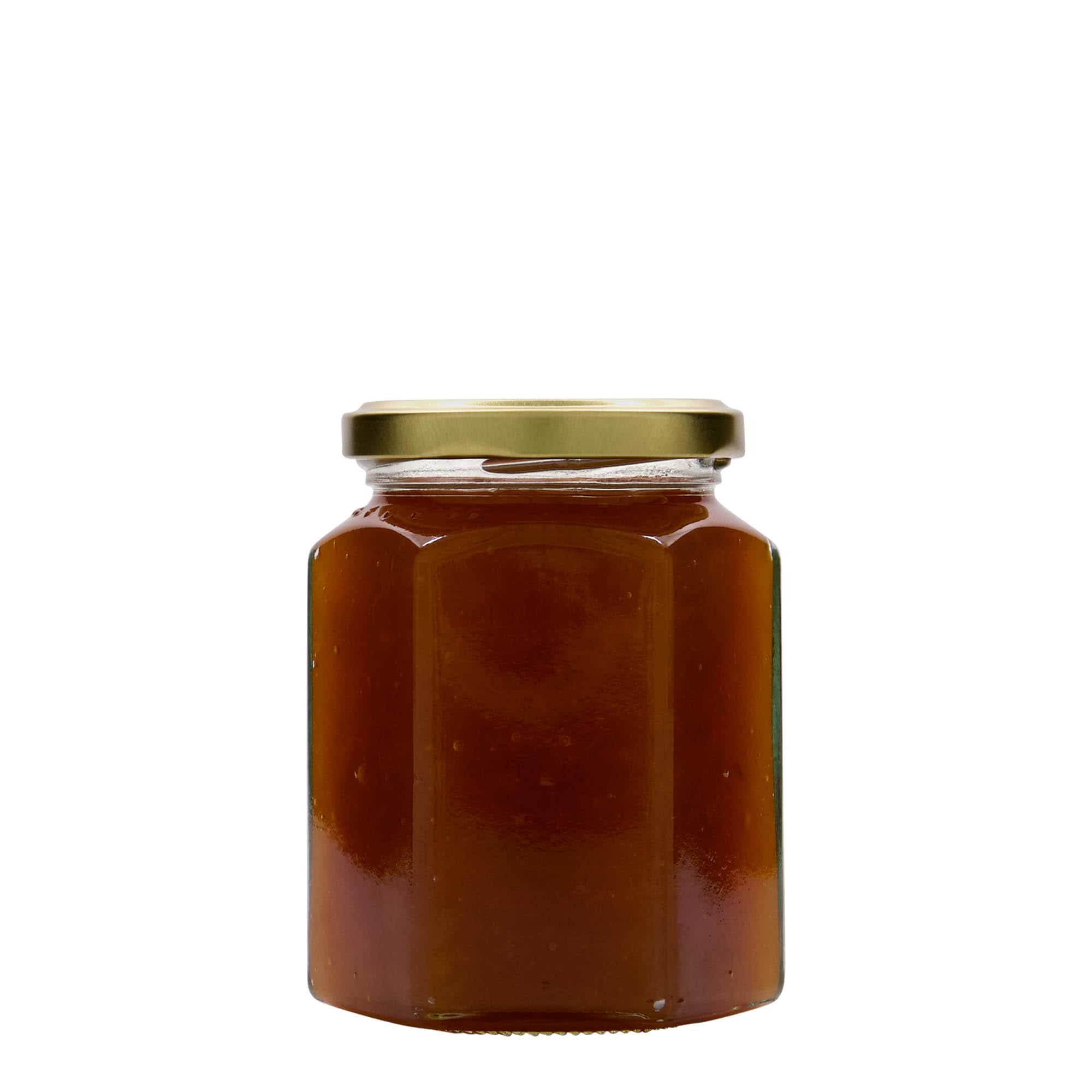 295 ml hexagonal jar, closure: twist off (TO 63)