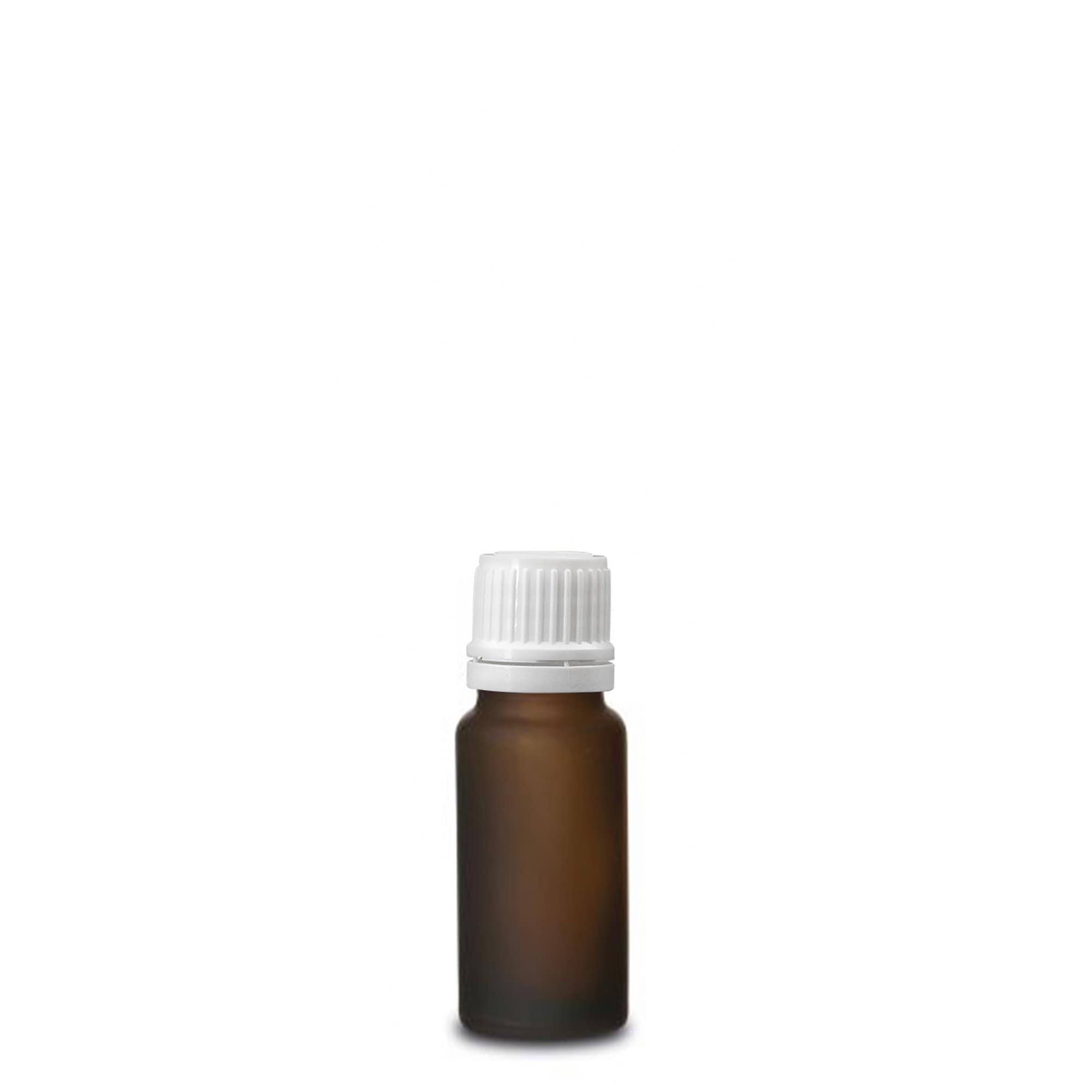 10 ml medicine bottle, glass, brown frosted, opening: DIN 18