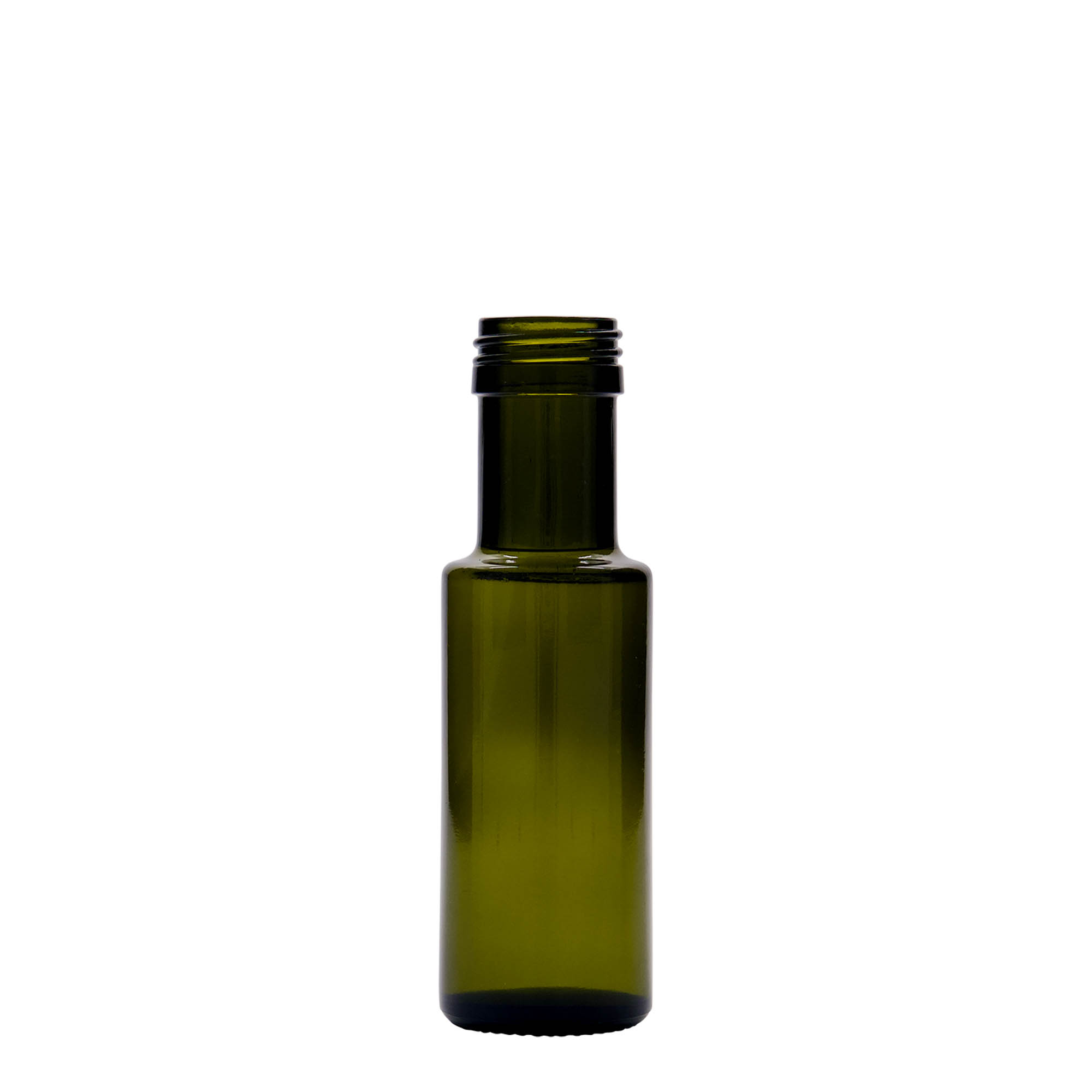 100 ml glass bottle 'Dorica', antique green, opening: PP 31.5 100 ml glass bottle 'Dorica', antique green, opening: PP 31.5