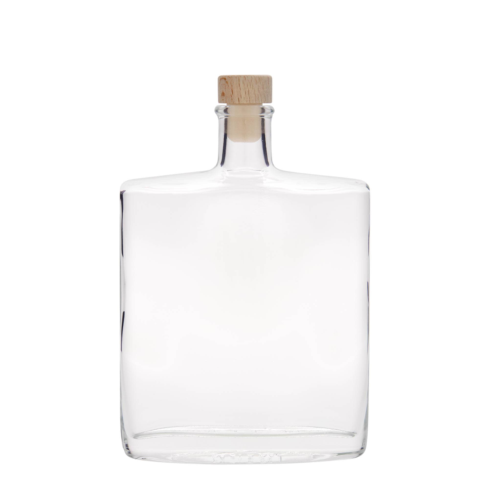 500 ml glass bottle ‘Zorbas’, oval, opening: cork