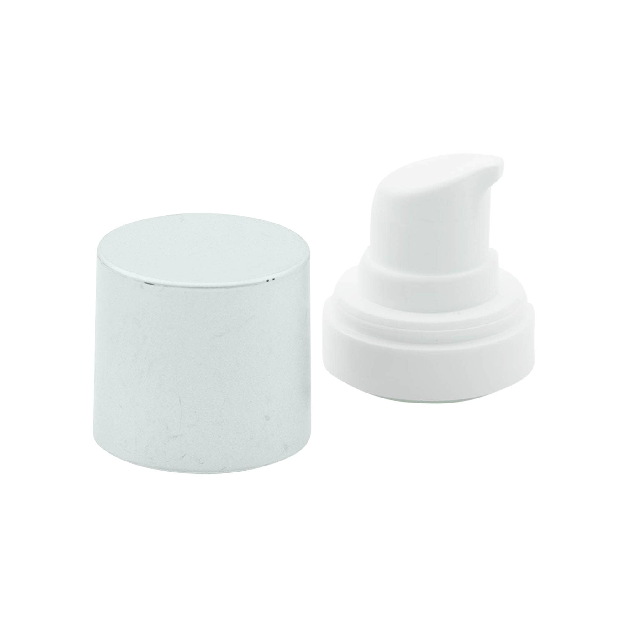 Airless Dispenser Pump Head ‘Micro’, PP Plastic, silver