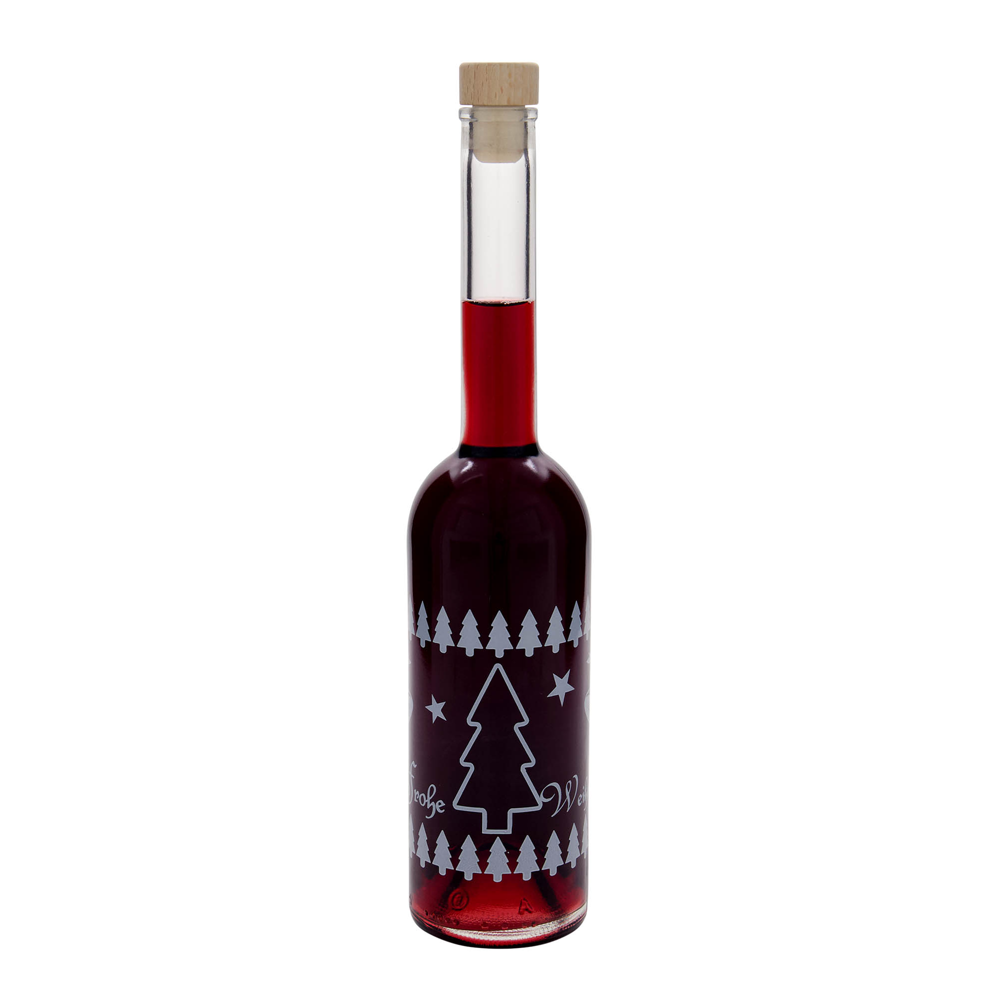500 ml glass bottle 'Opera', design: Classic Christmas, opening: cork