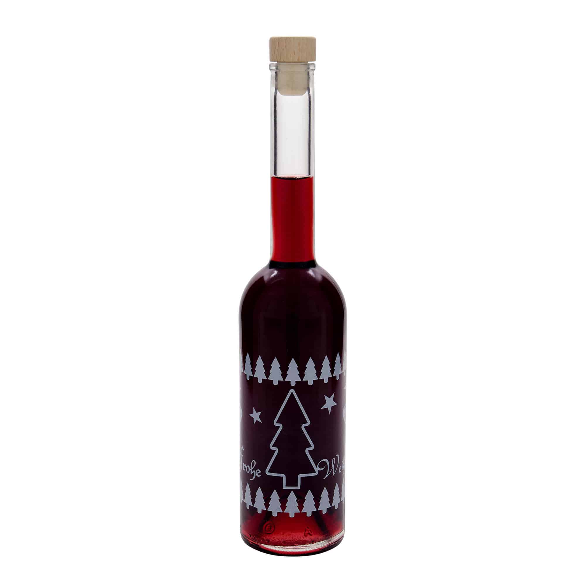 500 ml glass bottle 'Opera', design: Classic Christmas, opening: cork