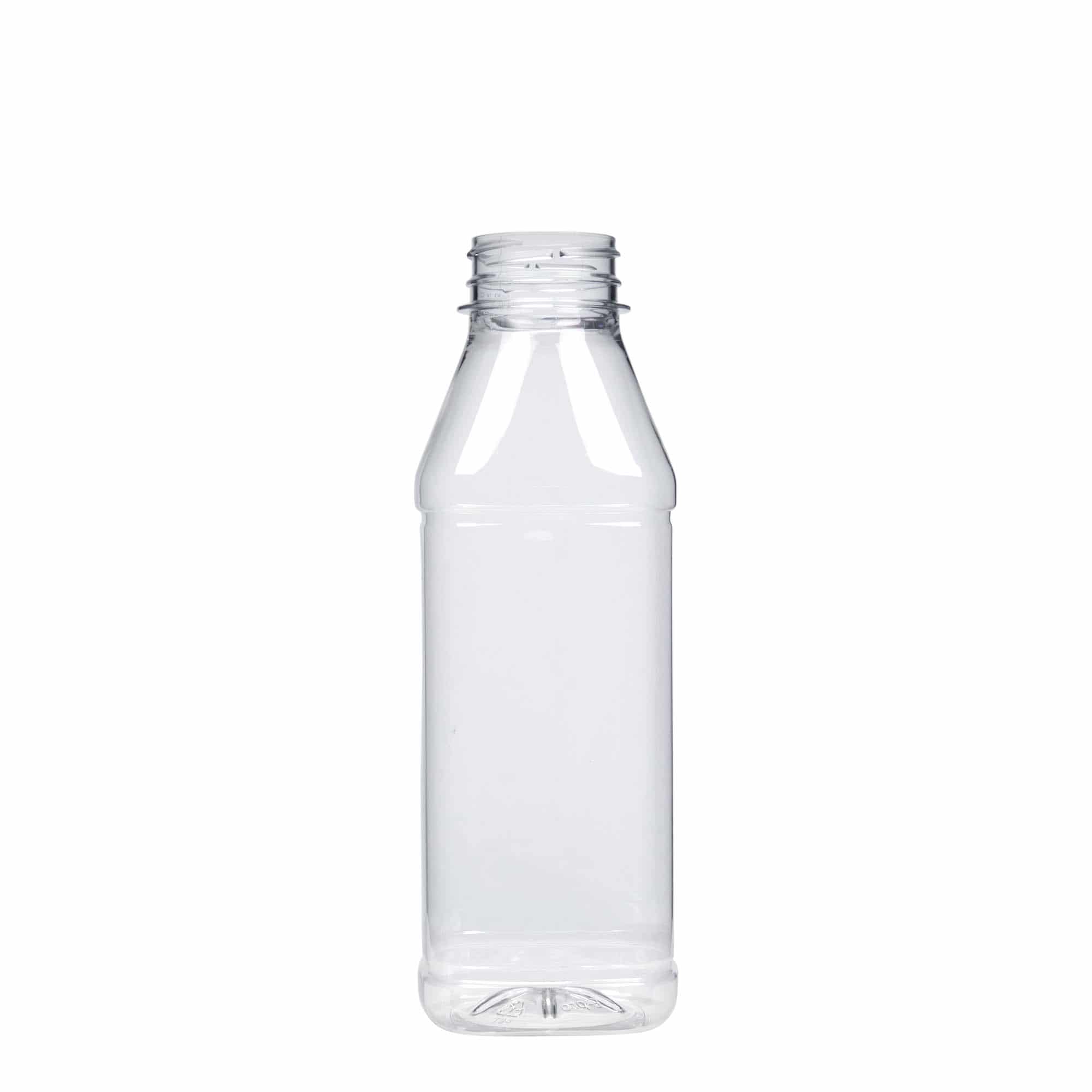 500 ml PET bottle 'Milk and Juice Carré', square, plastic, opening: 38 mm