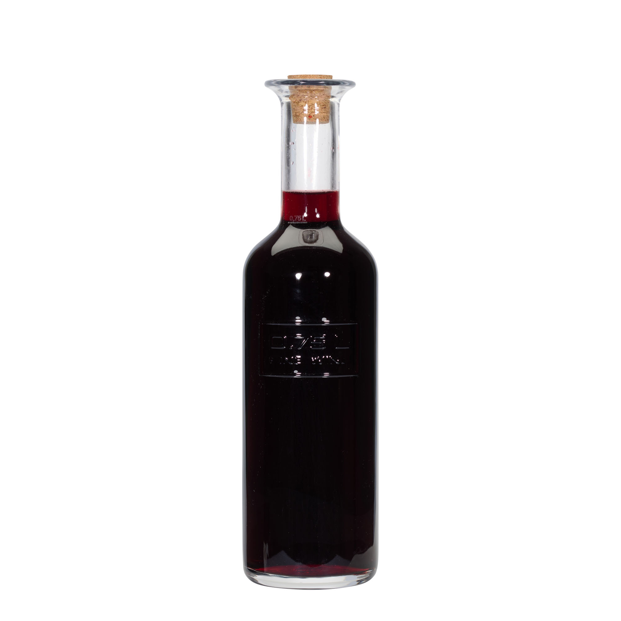 750 ml glass bottle 'Optima Fine Wine', neck: cork 750 ml glass bottle 'Optima Fine Wine', neck: cork