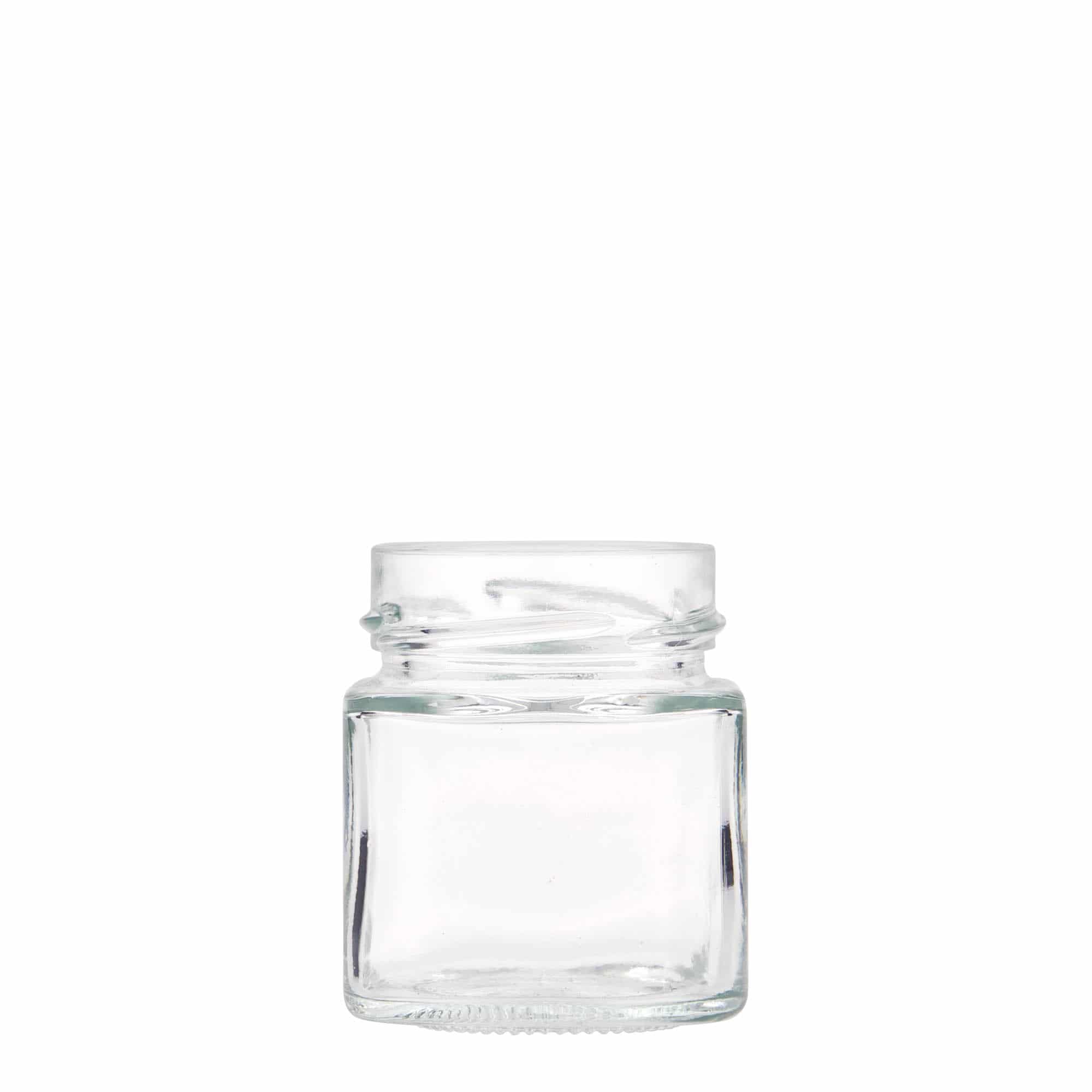 156 ml square glass 'Funny', opening: Deep-Twist-Off (DTO 58)